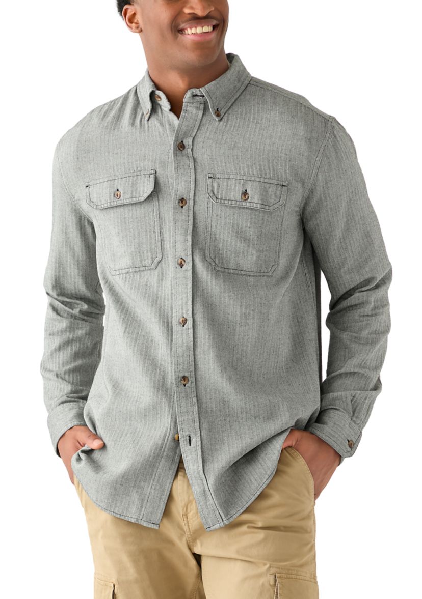 Long Sleeve Solid Flannel Shirt