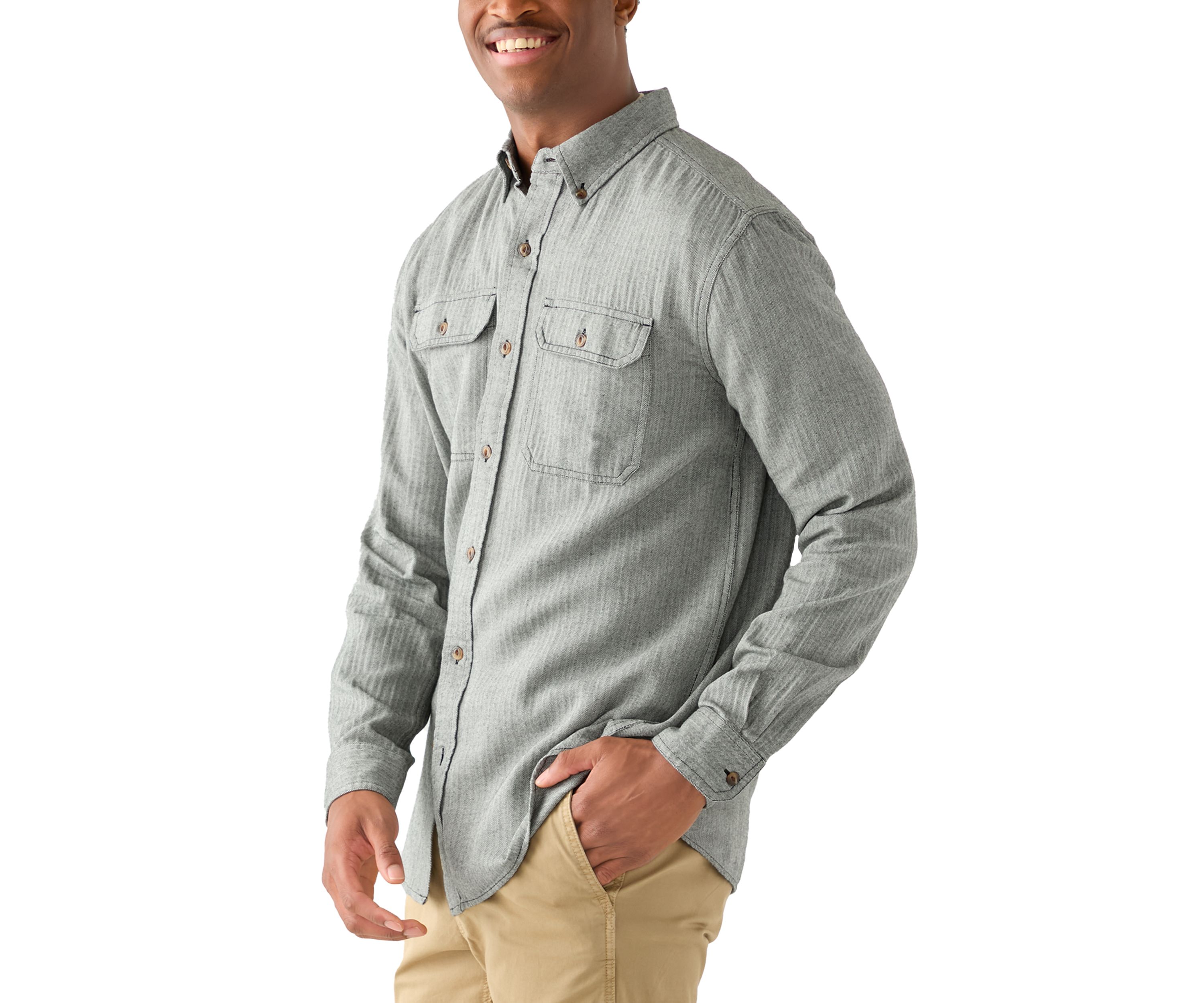 Long Sleeve Solid Flannel Shirt