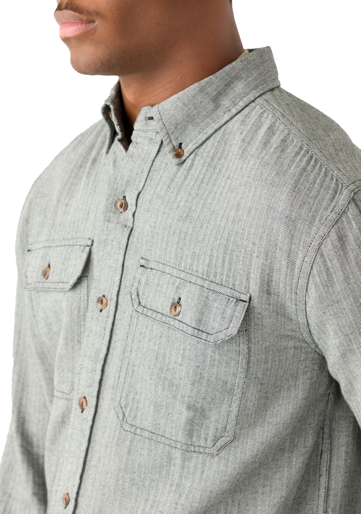 Long Sleeve Solid Flannel Shirt