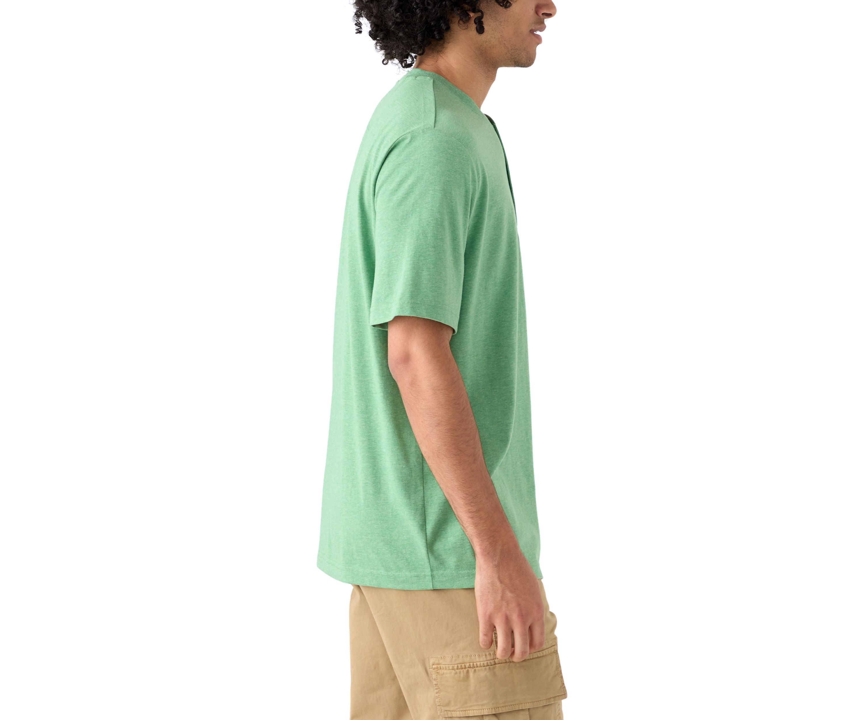 Mens Short Sleeve Jersey Henley Shirt 