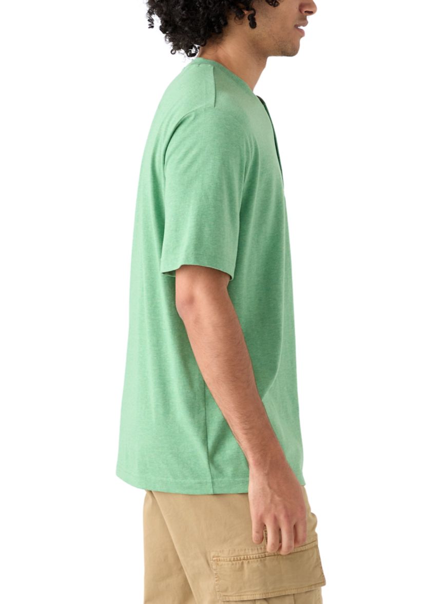 Mens Short Sleeve Jersey Henley Shirt 