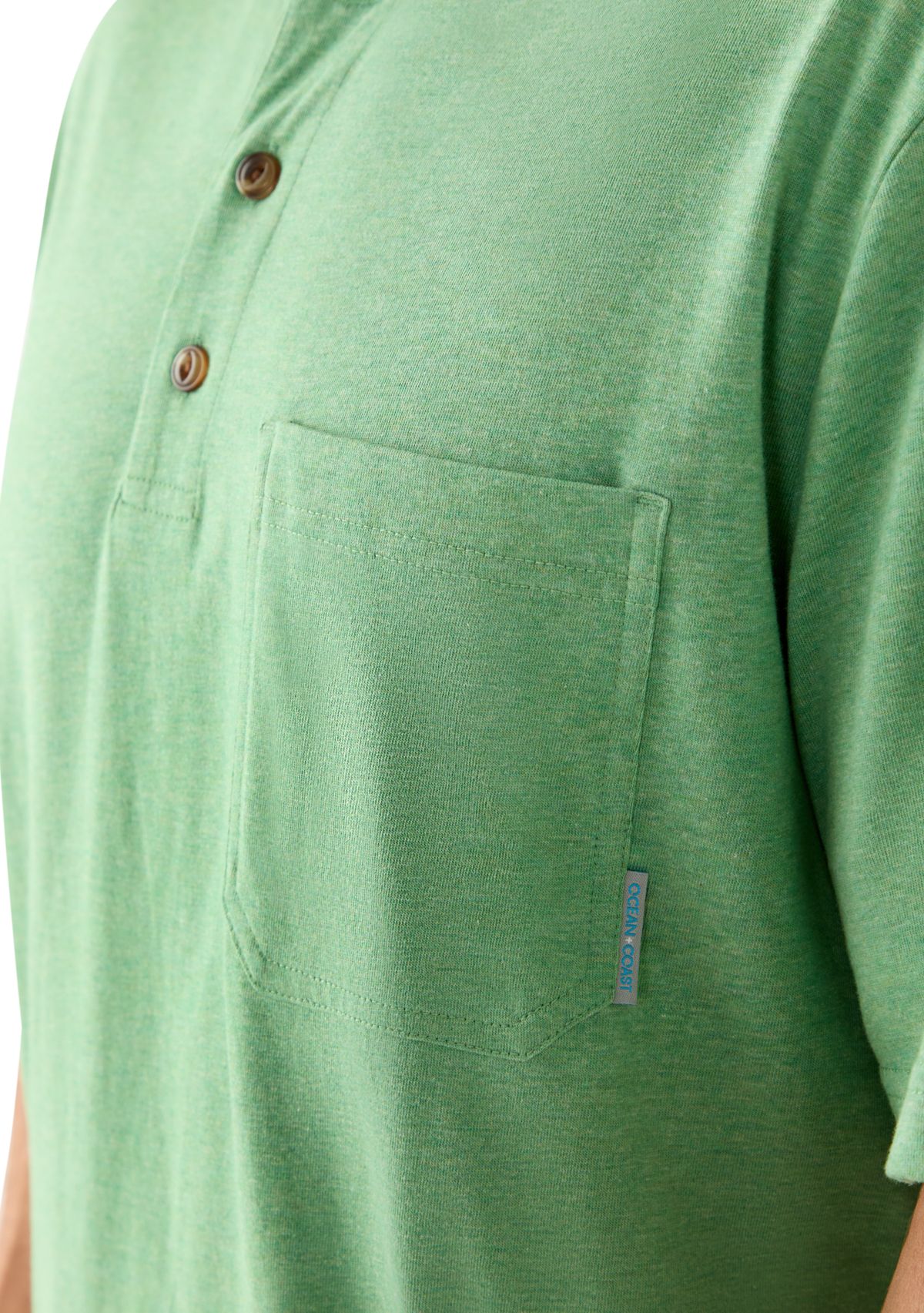 Mens Short Sleeve Jersey Henley Shirt 
