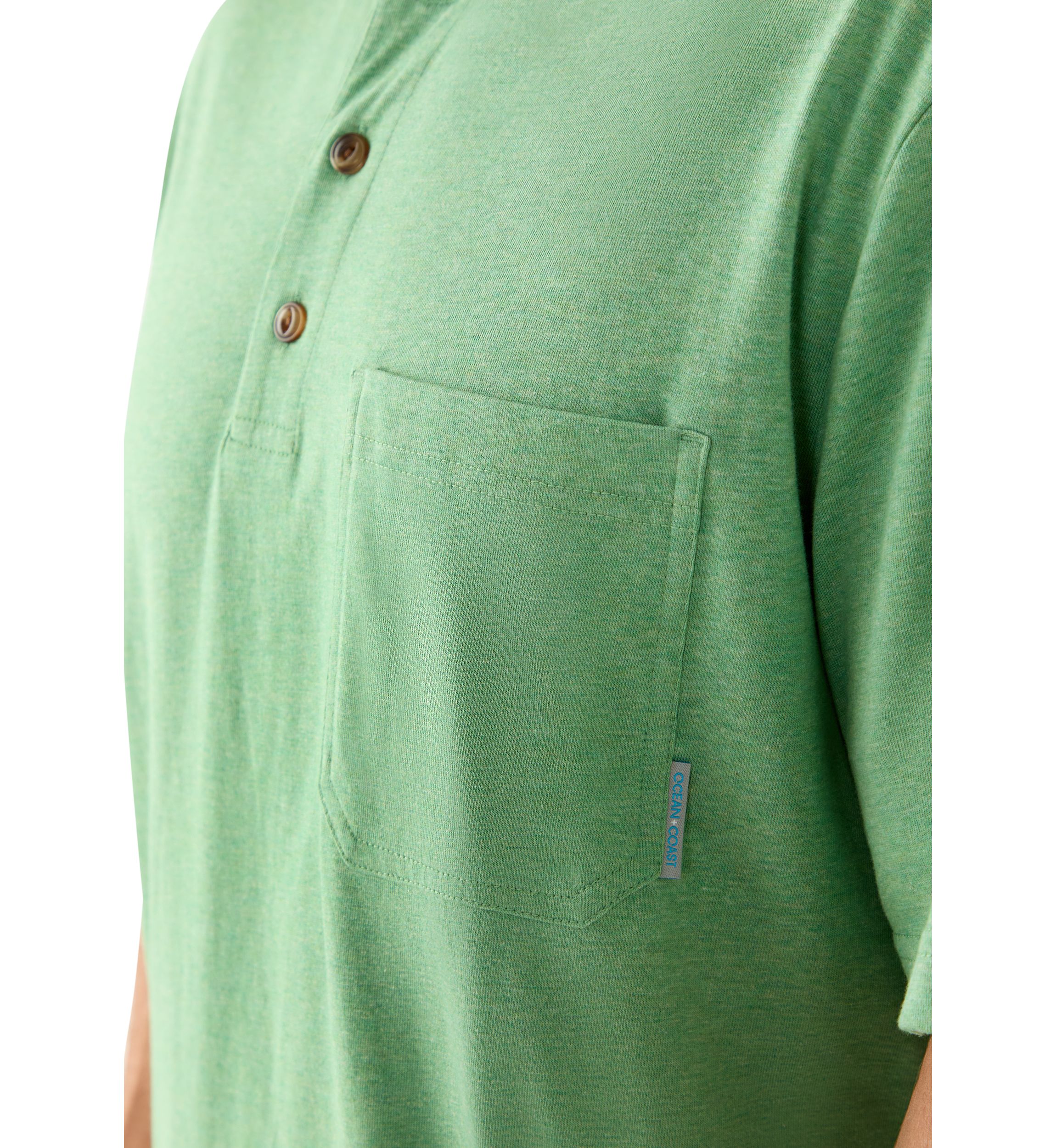 Mens Short Sleeve Jersey Henley Shirt 