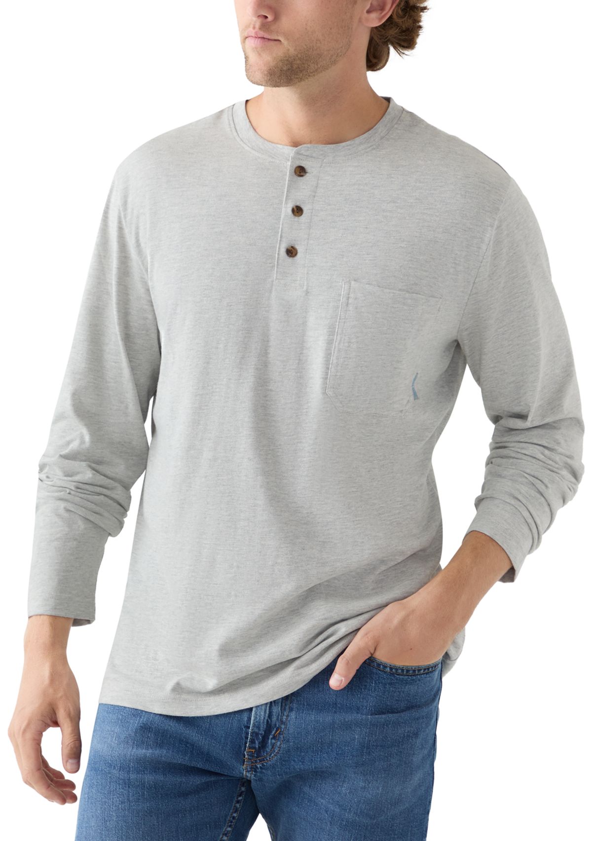 Long Sleeve Jersey Henley Shirt