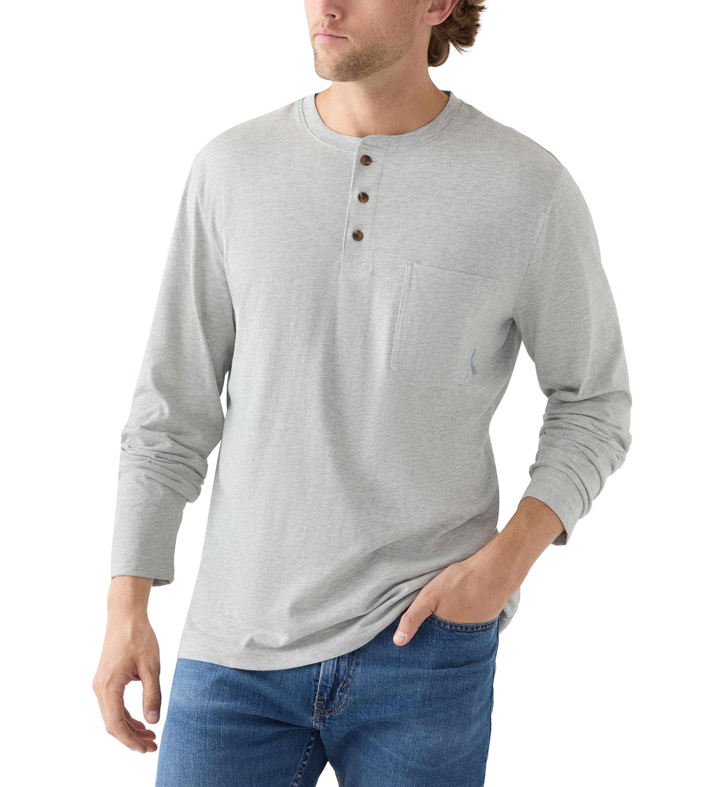 Long Sleeve Jersey Henley Shirt