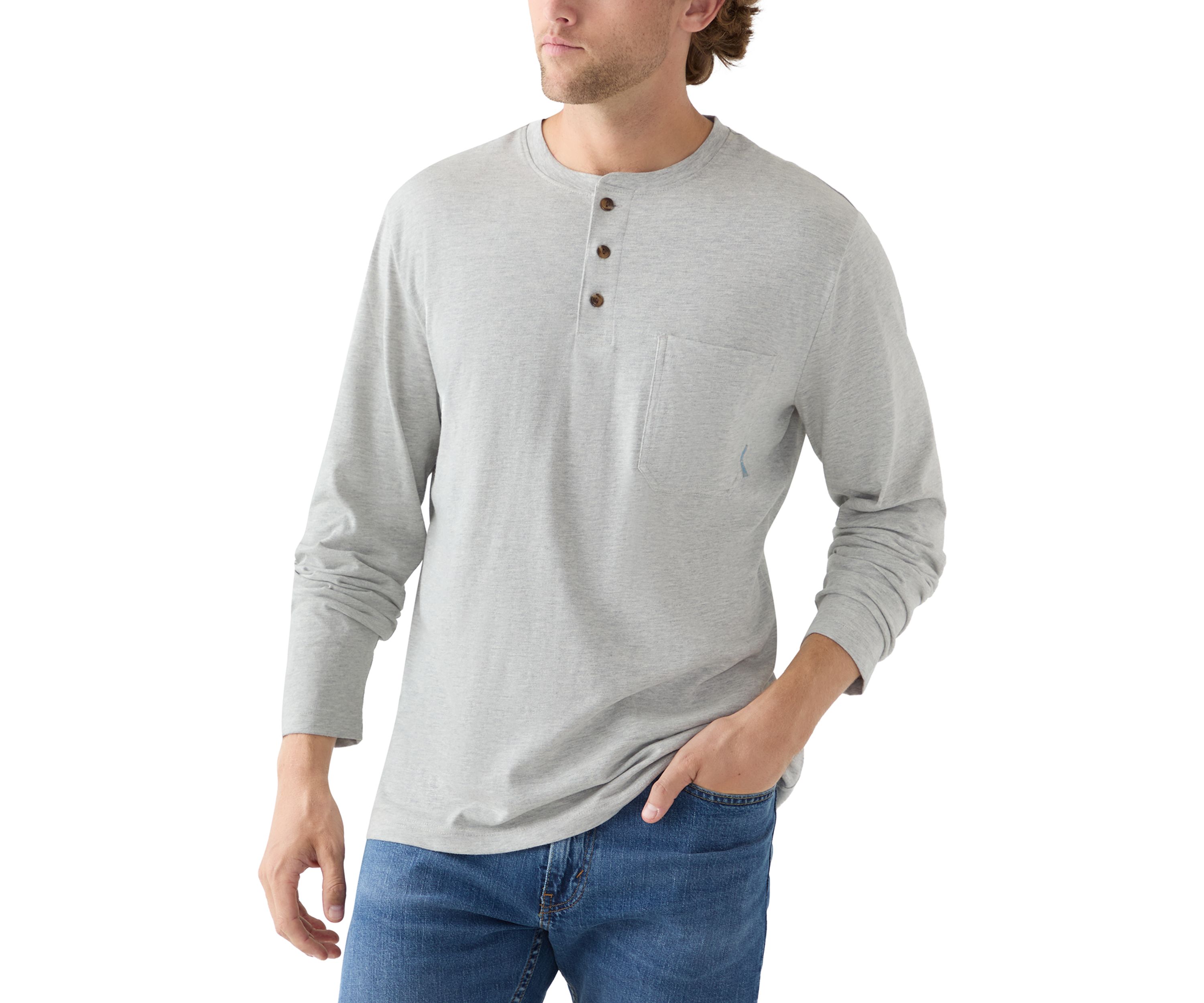 Long Sleeve Jersey Henley Shirt