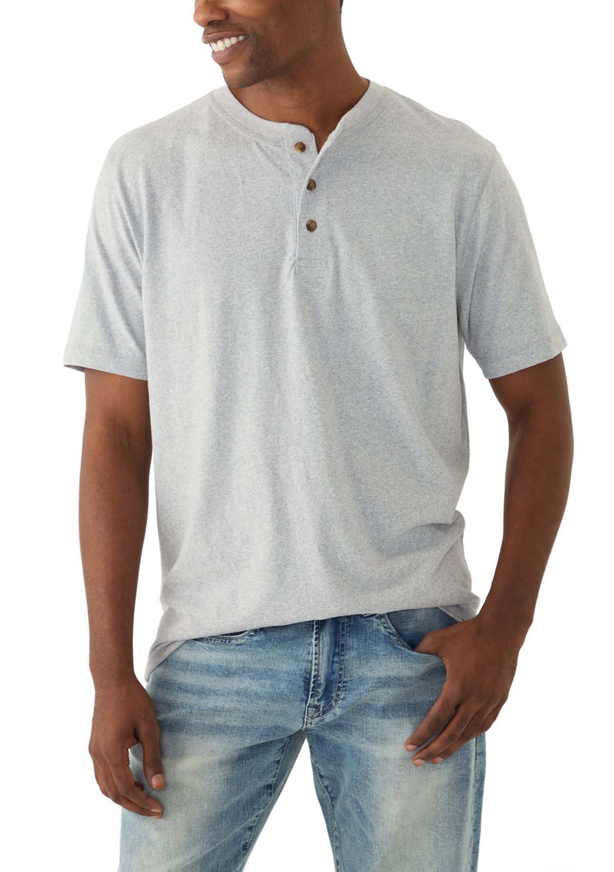 Short Sleeve Jaspe Henley Shirt