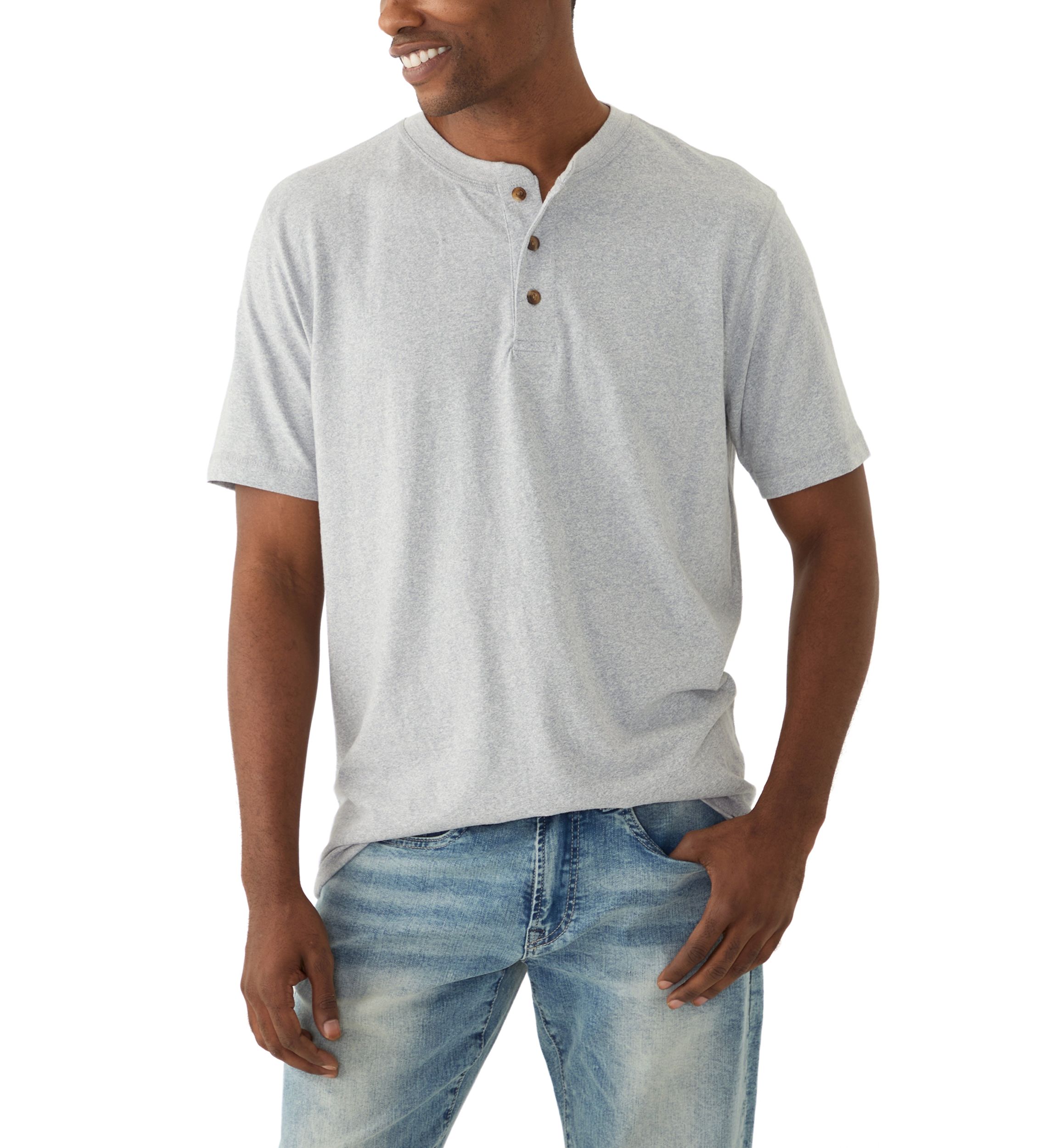 Short Sleeve Jaspe Henley Shirt