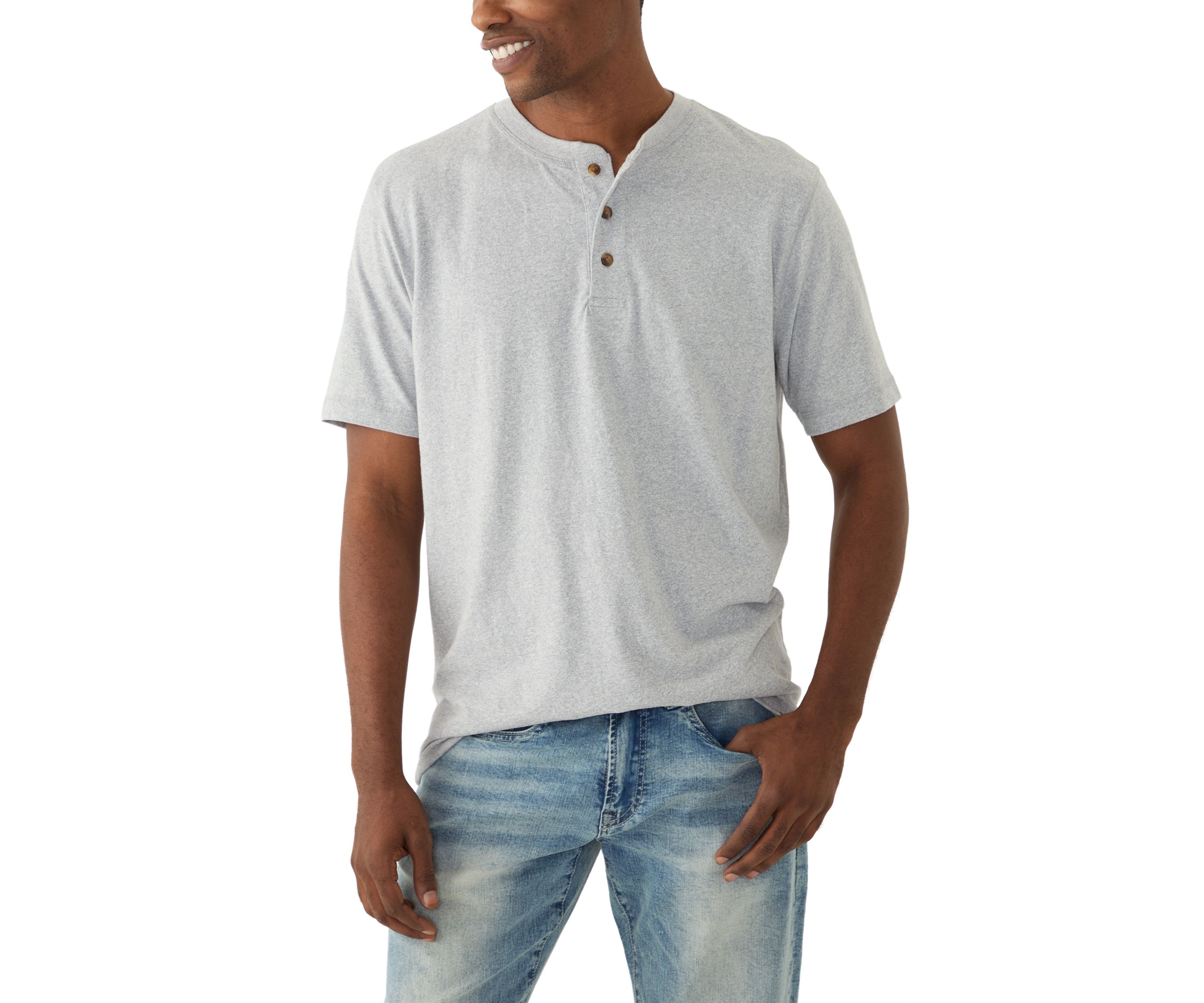 Short Sleeve Jaspe Henley Shirt
