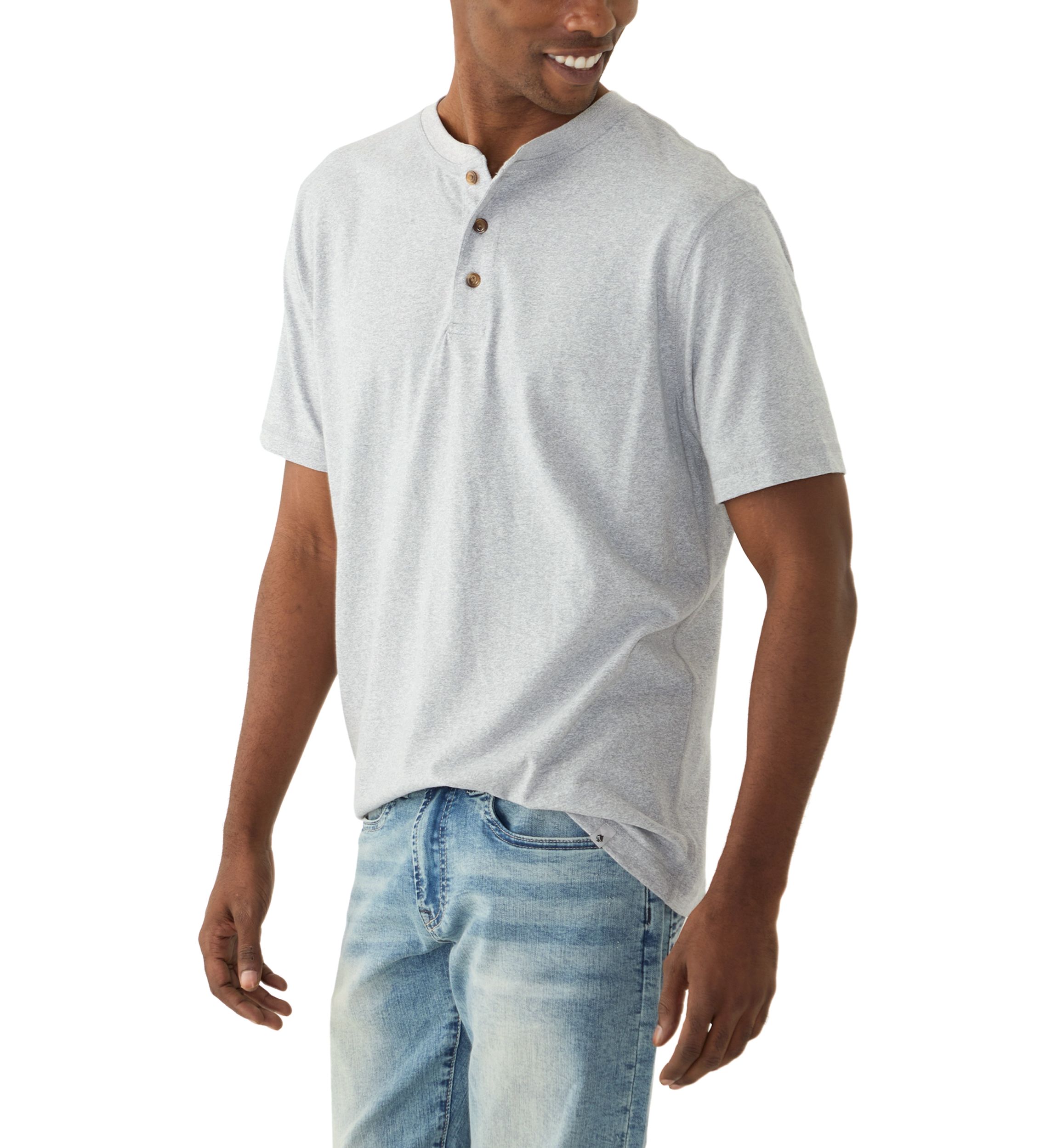 Short Sleeve Jaspe Henley Shirt