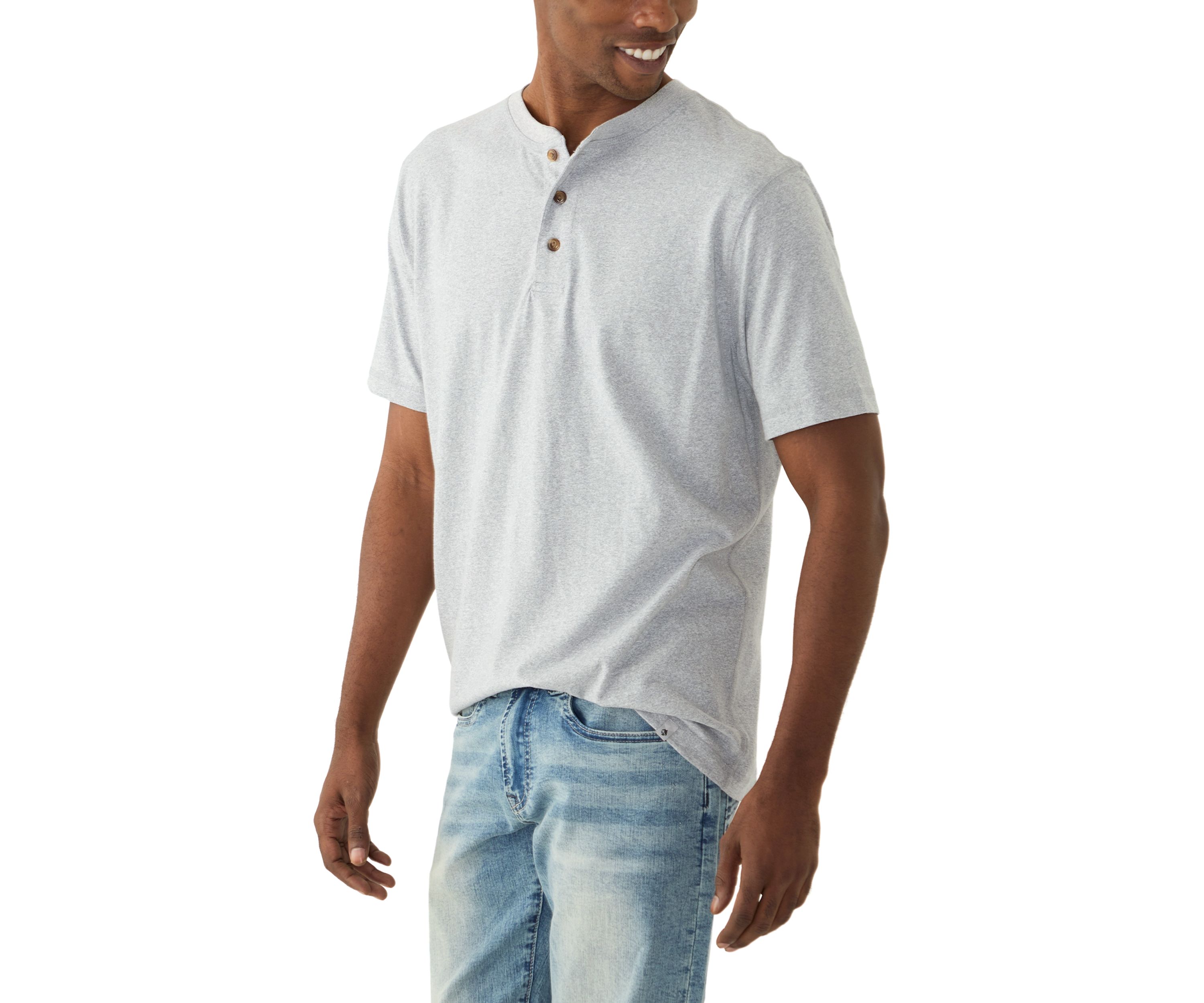 Short Sleeve Jaspe Henley Shirt