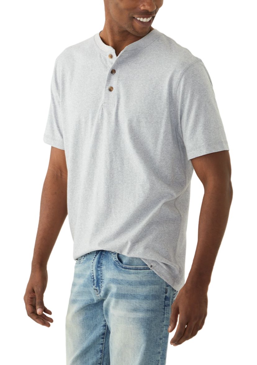 Short Sleeve Jaspe Henley Shirt