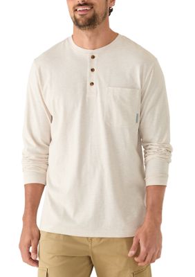 Ocean + Coast Men's Long Sleeve Jersey Henley Shirt, Small