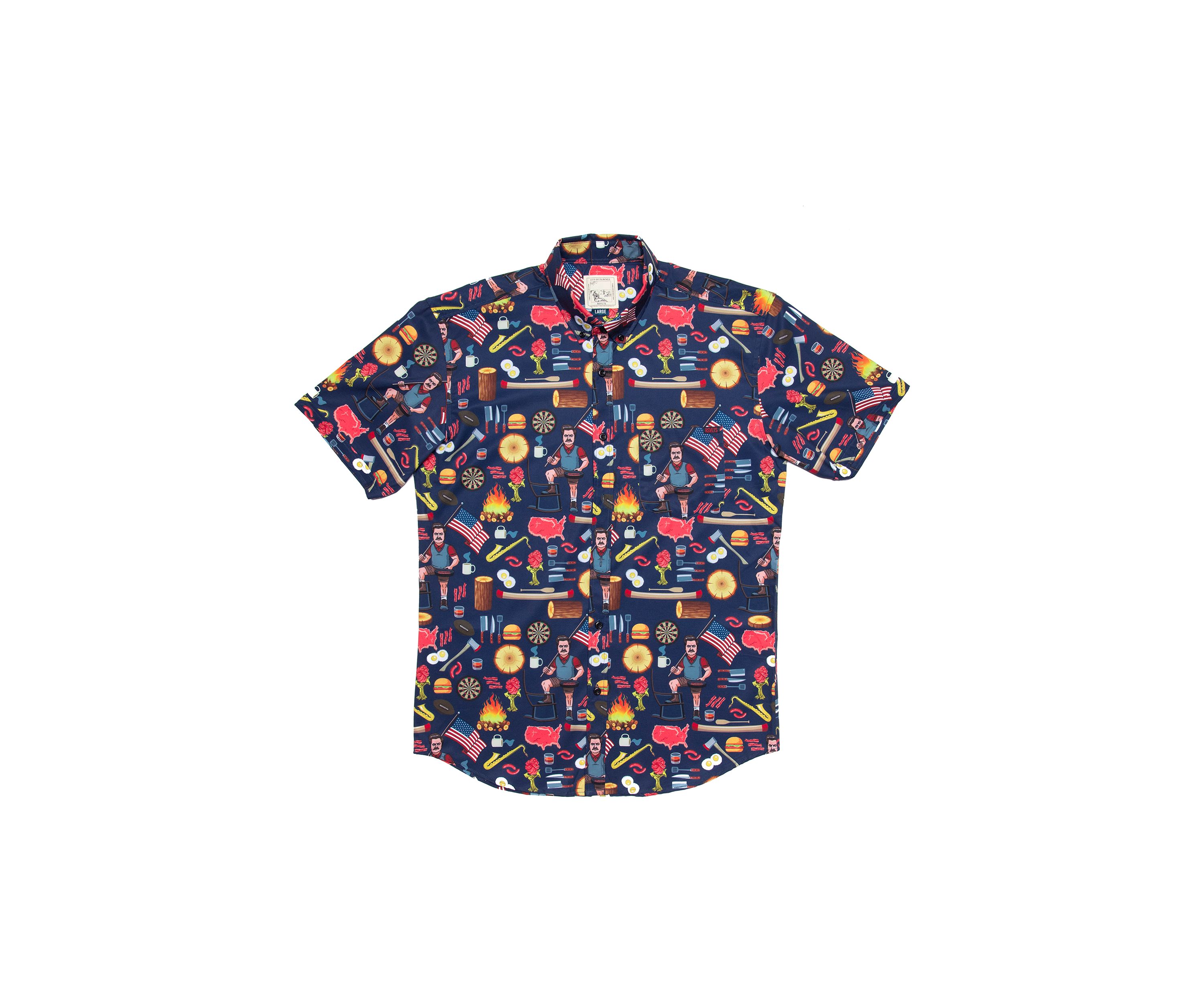 Ron Swanson Short Sleeve Woven Shirt