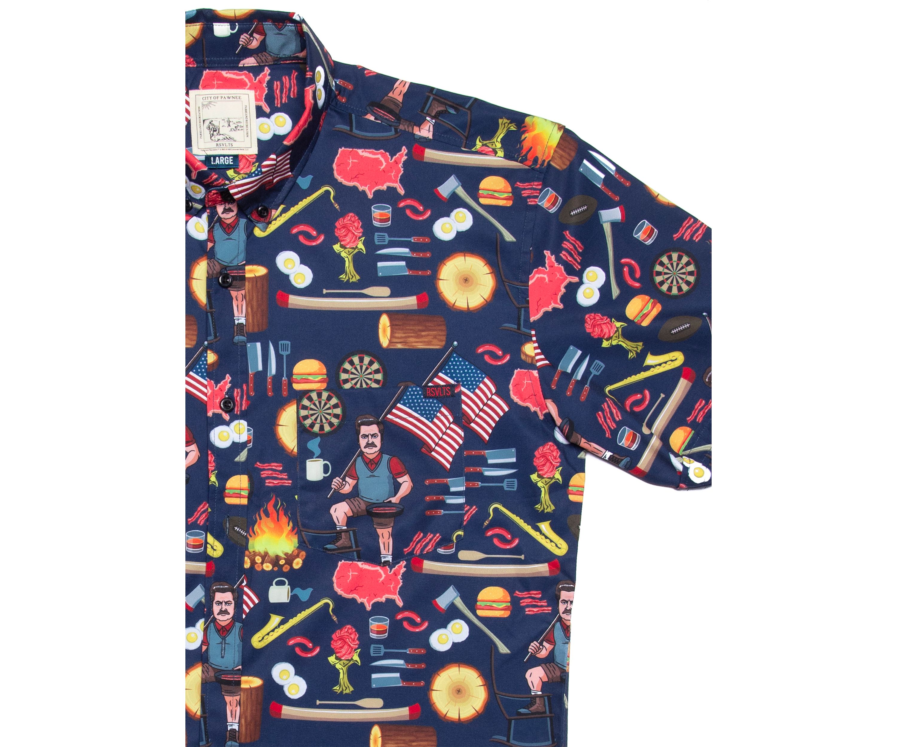 Ron Swanson Short Sleeve Woven Shirt