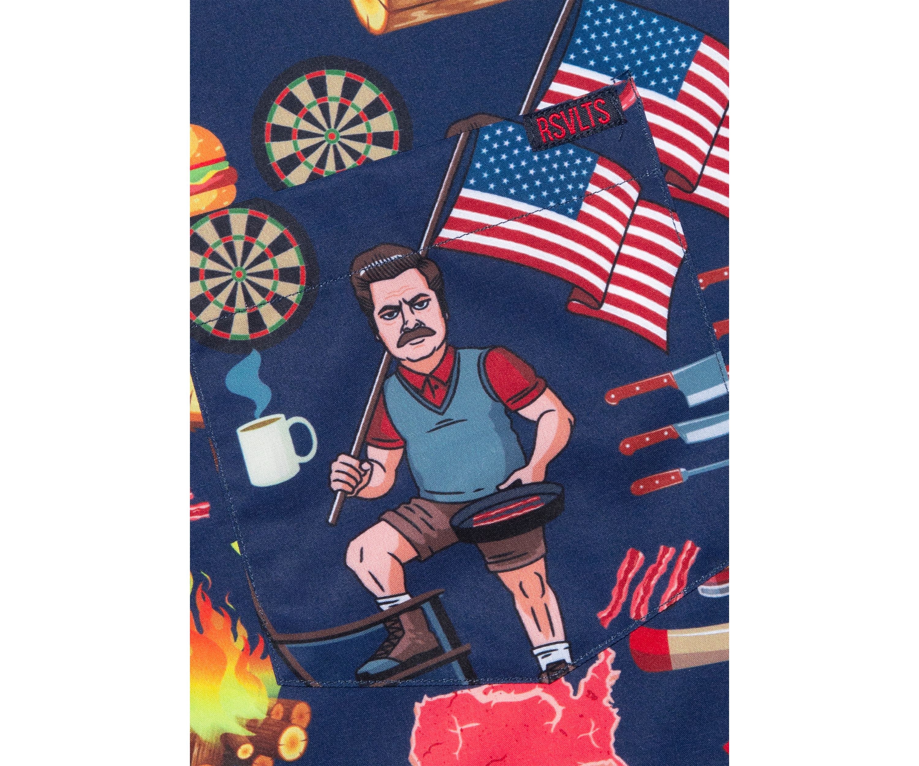 Ron Swanson Short Sleeve Woven Shirt
