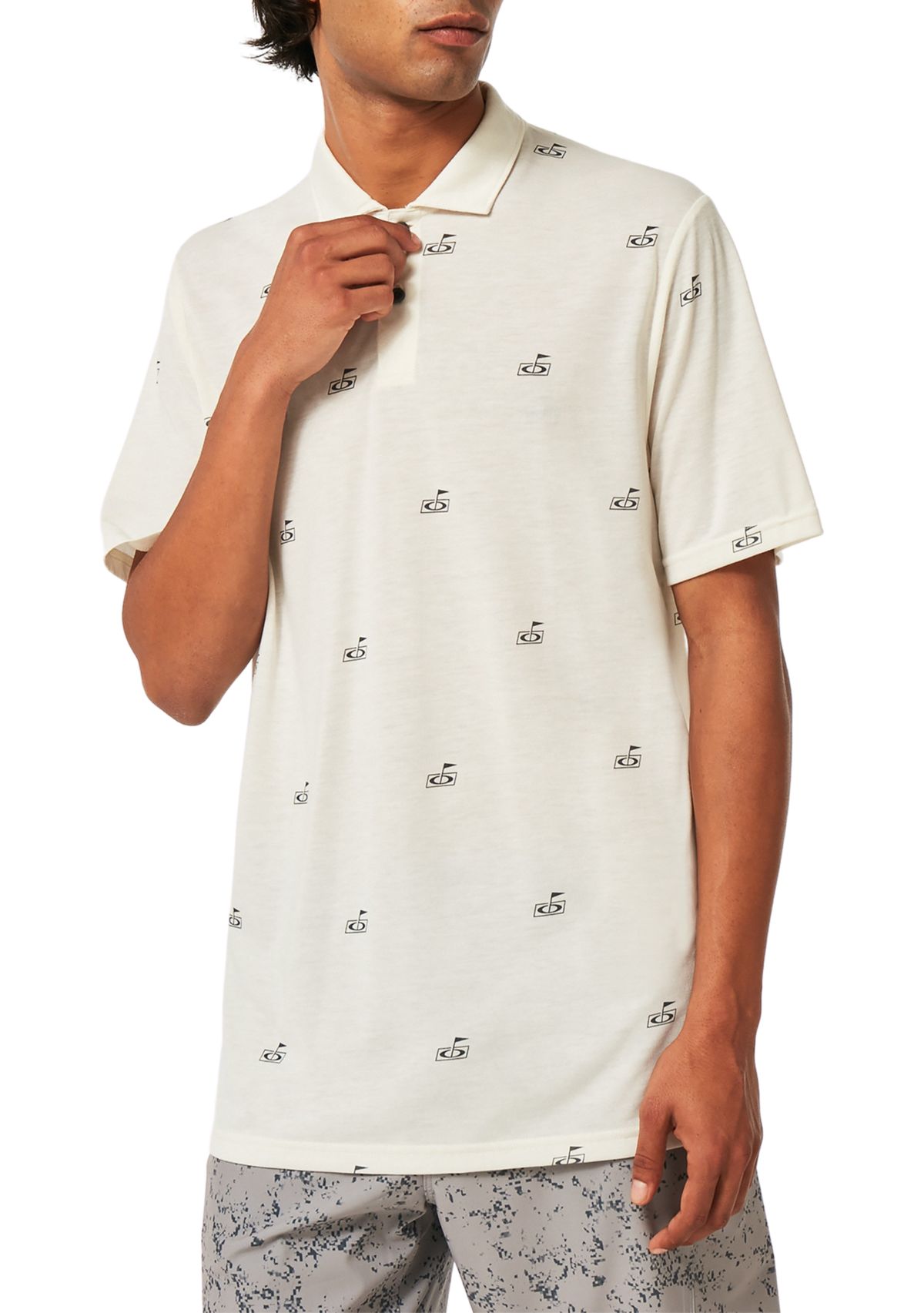 Flag Print Golf Polo Shirt