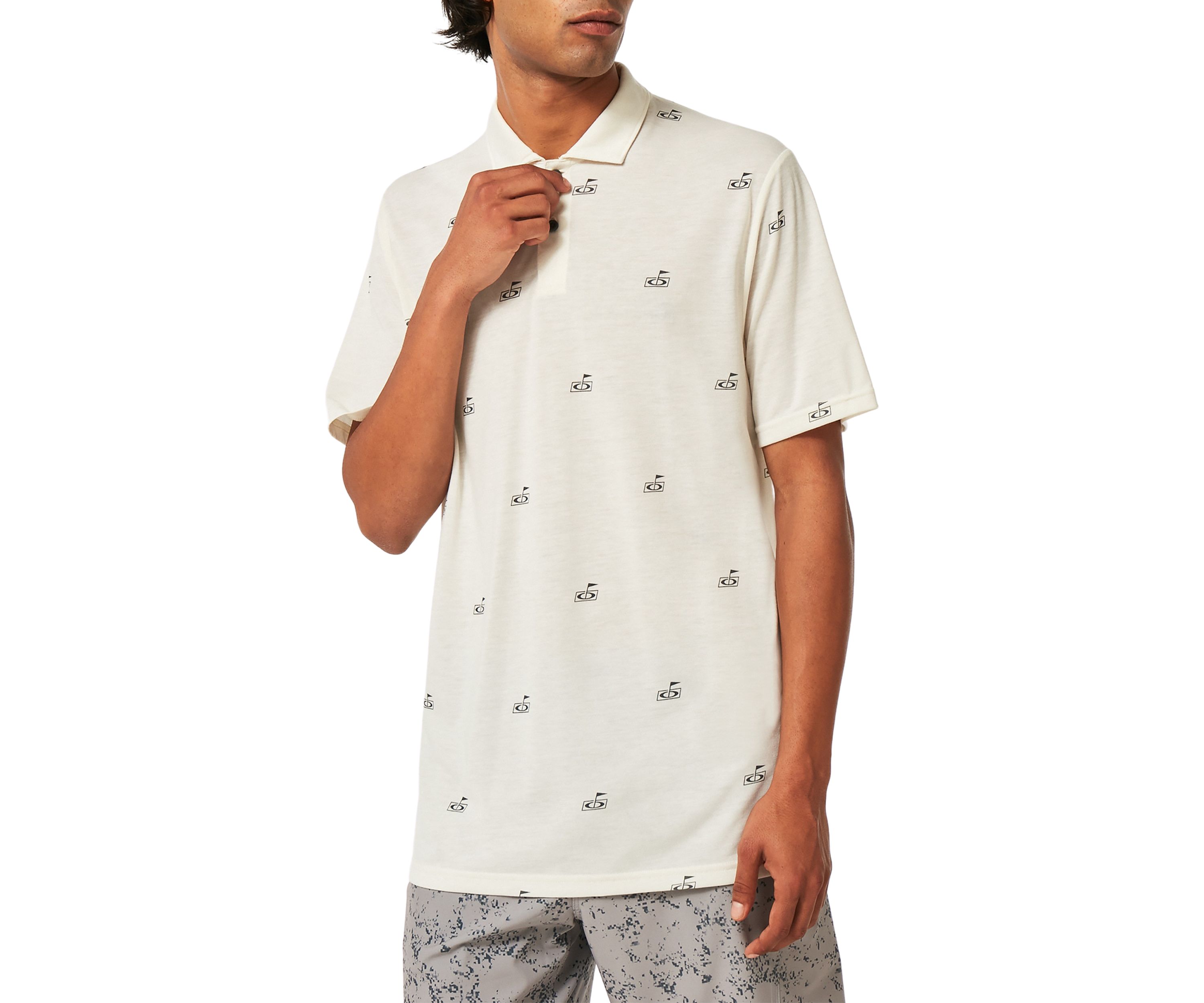 Flag Print Golf Polo Shirt