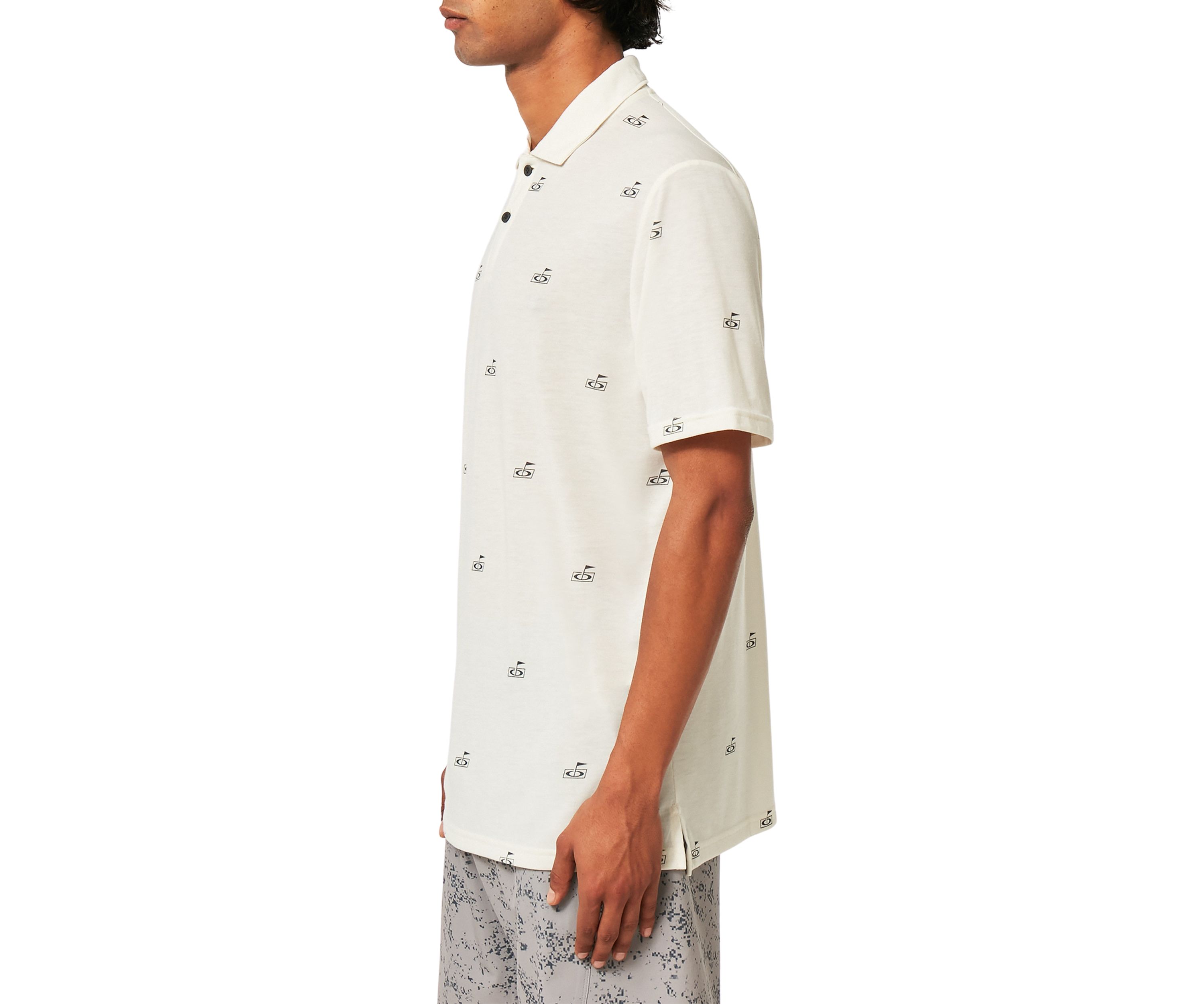 Flag Print Golf Polo Shirt