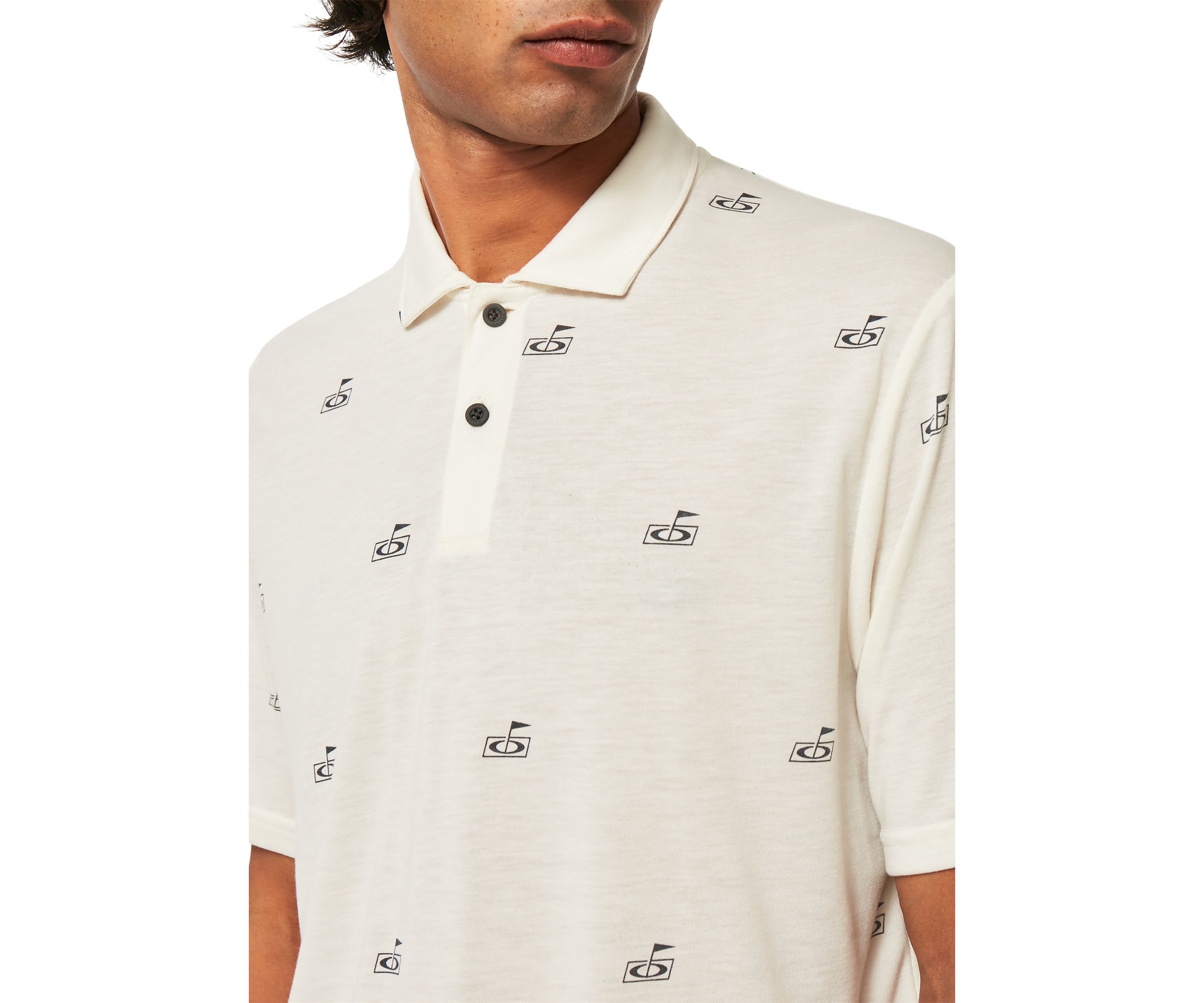Flag Print Golf Polo Shirt