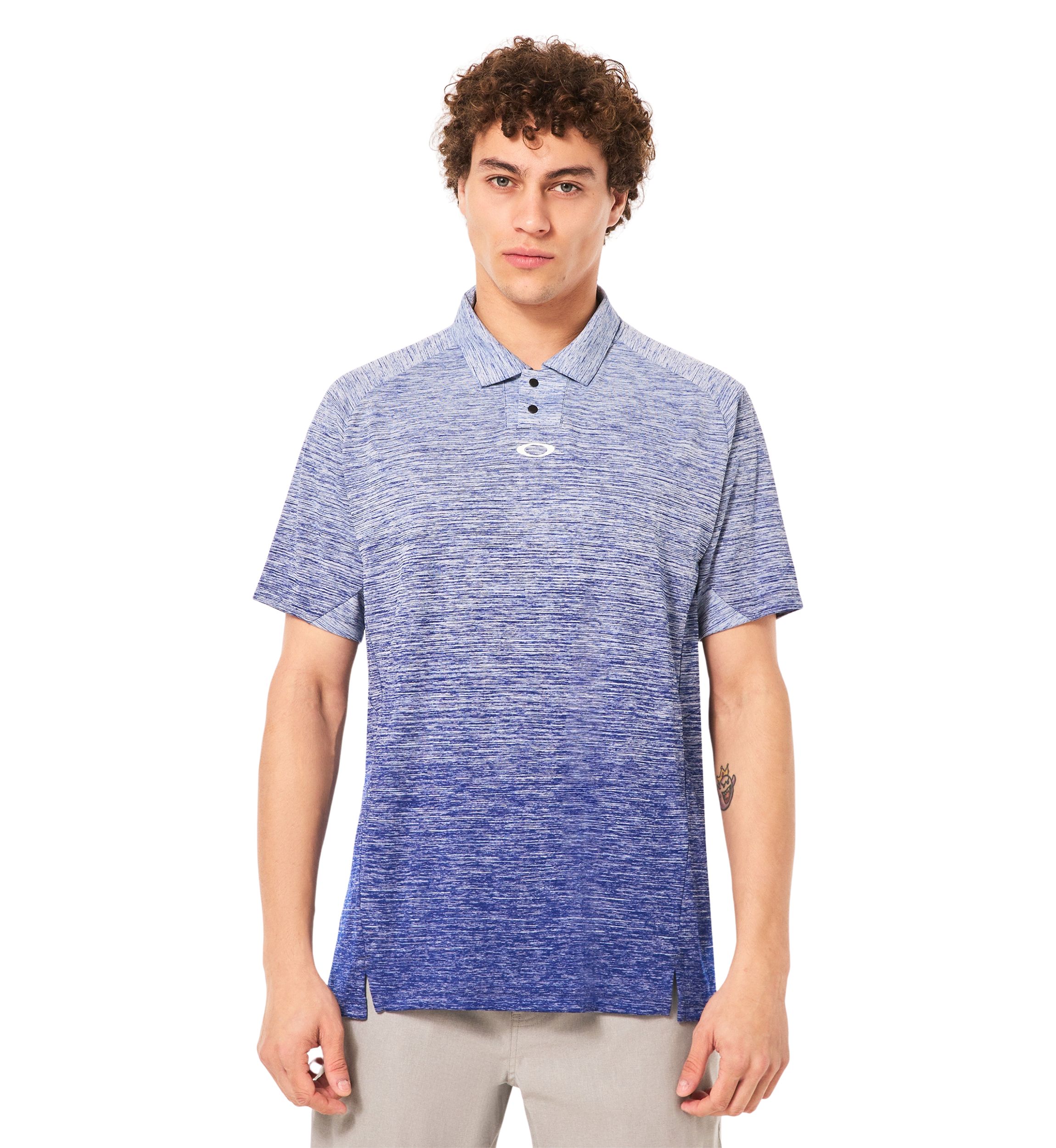 Mens Gradient Printed Ombré Polo Shirt