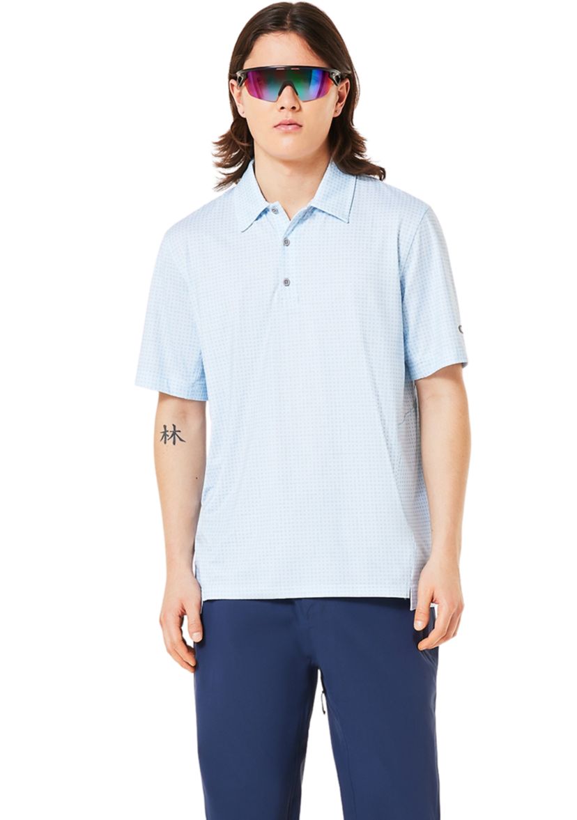 Mens Grid Print Polo Shirt 