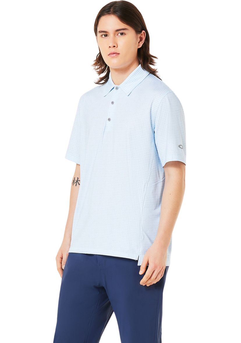 Mens Grid Print Polo Shirt 