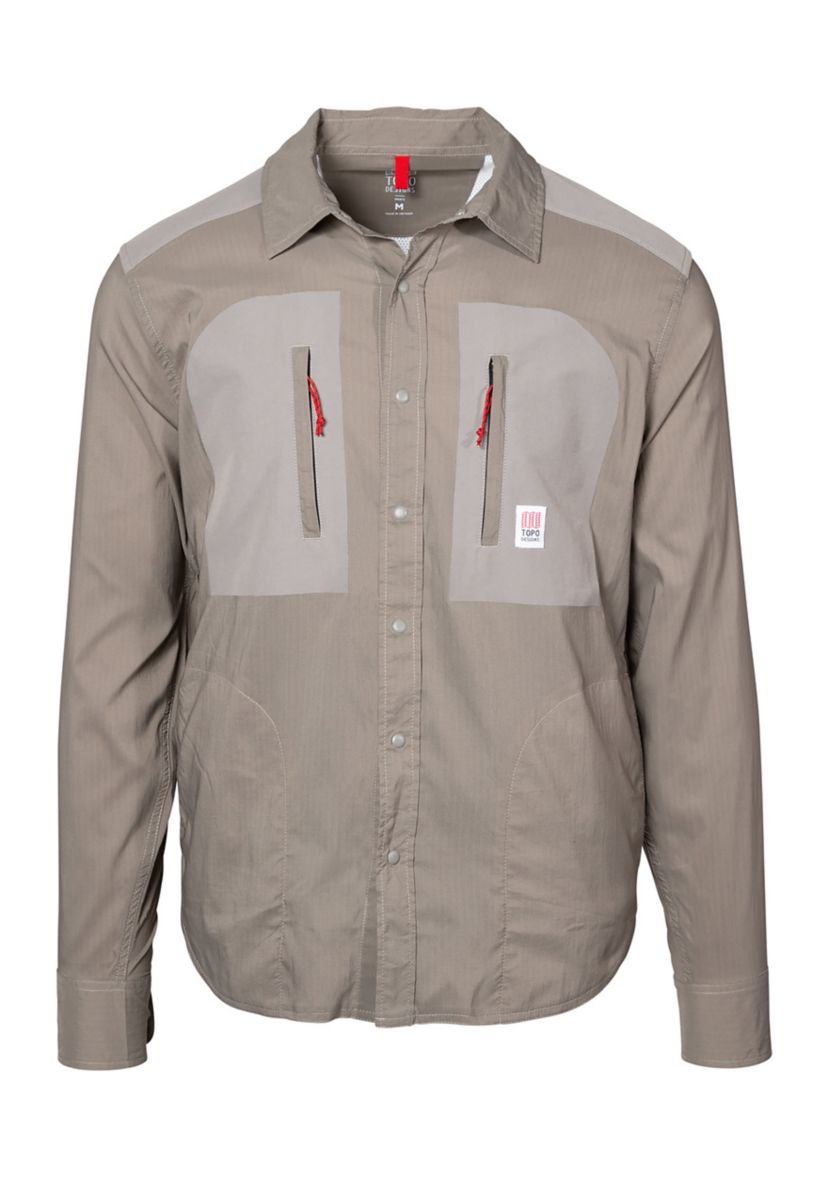 Mens Long Sleeve Tech Button Up Shirt