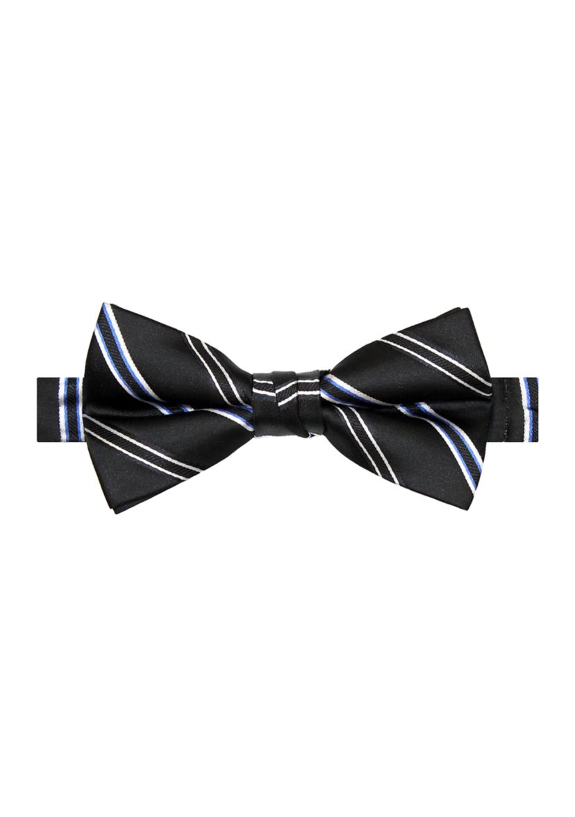 Satin Bar Stripe Bow Tie