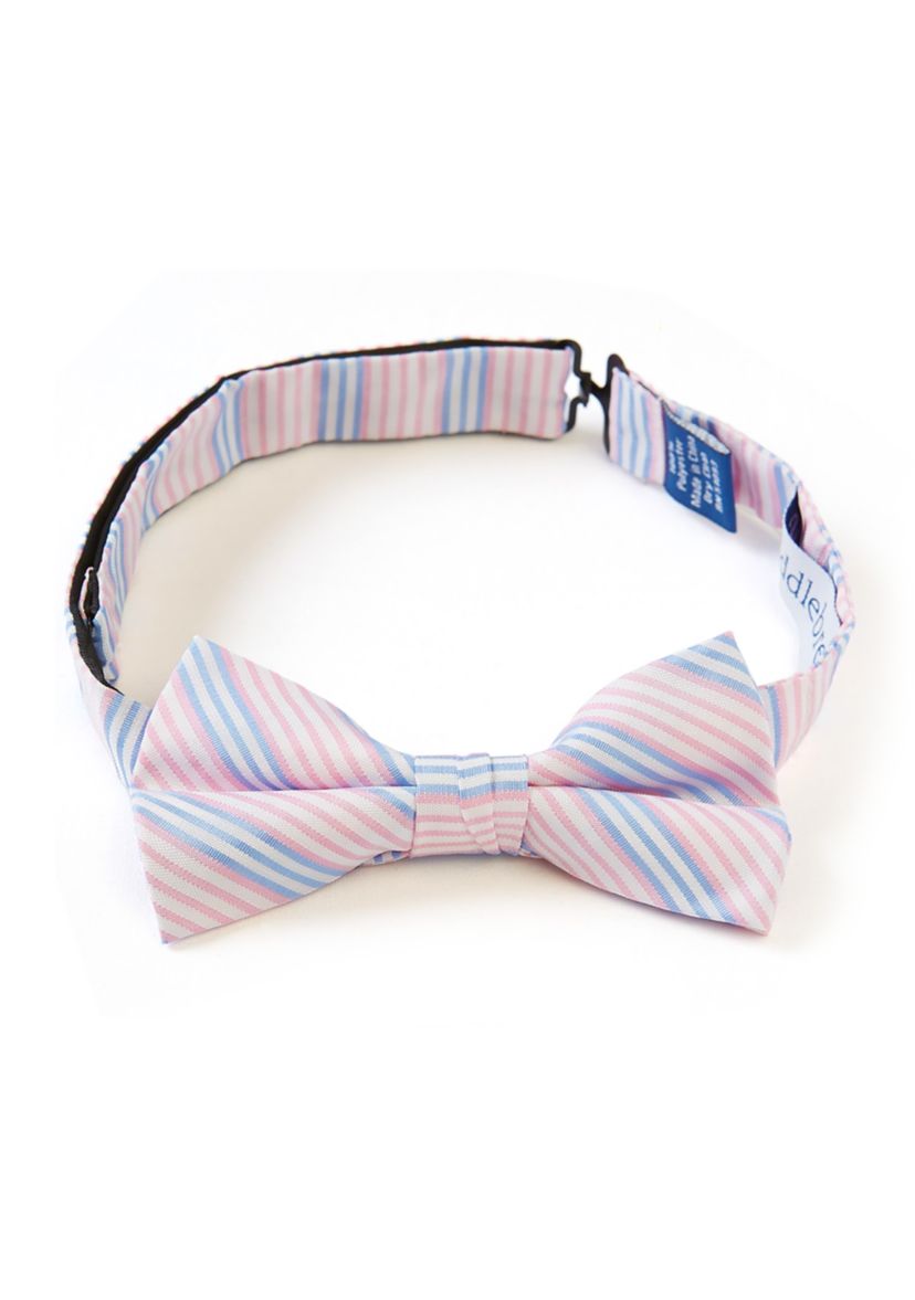 Multi Bar Stripe Seersucker Bowtie