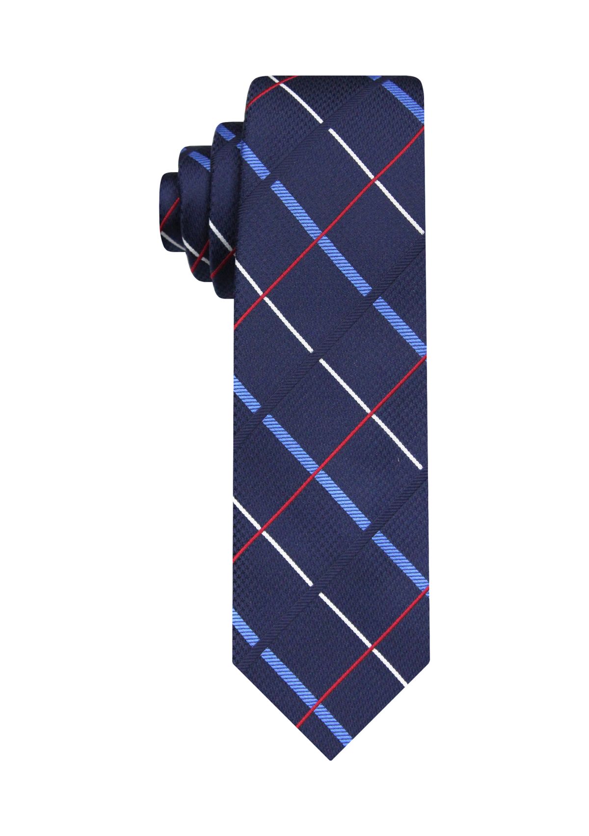 Textured Satin Plaid Tie