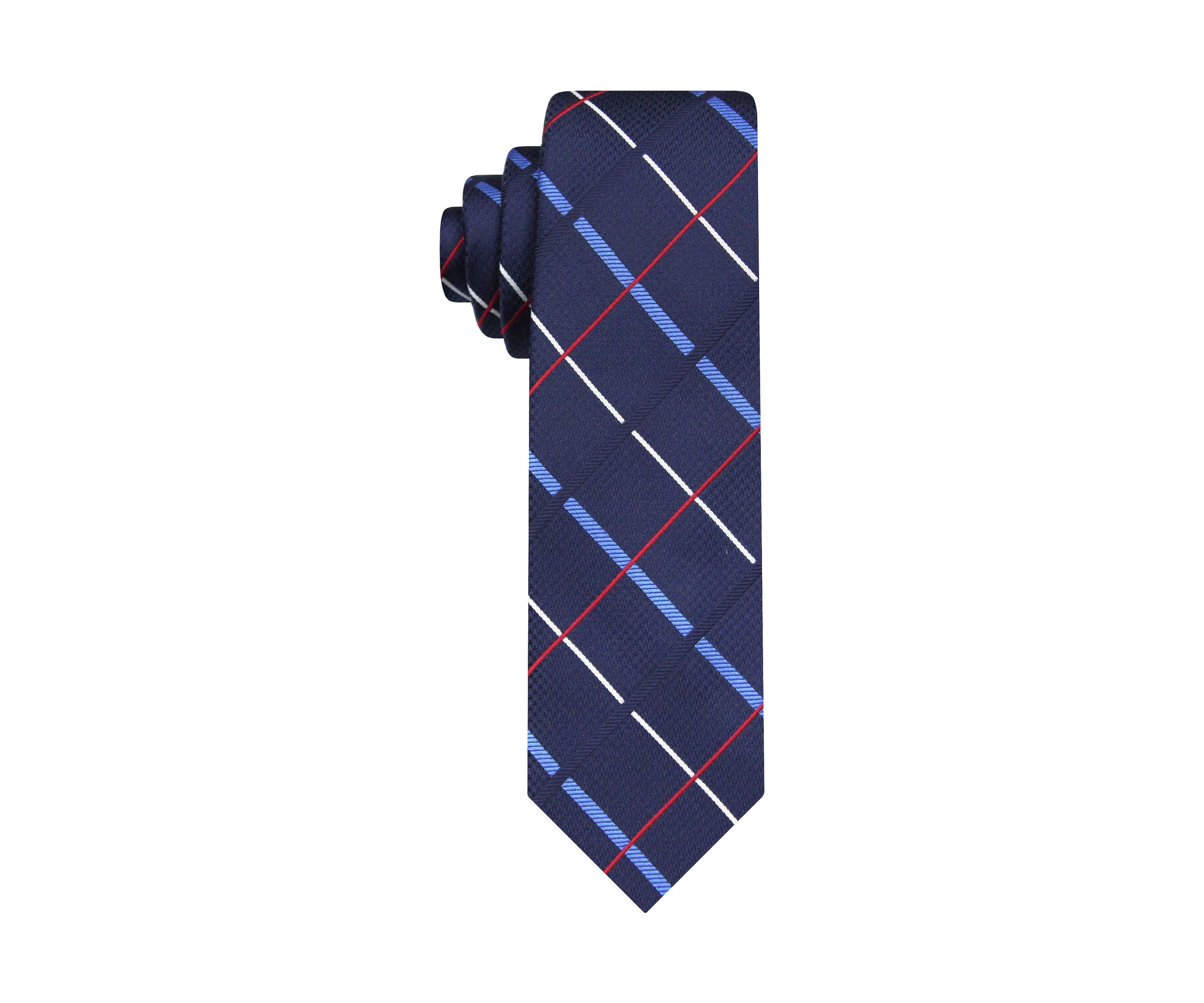 Textured Satin Plaid Tie