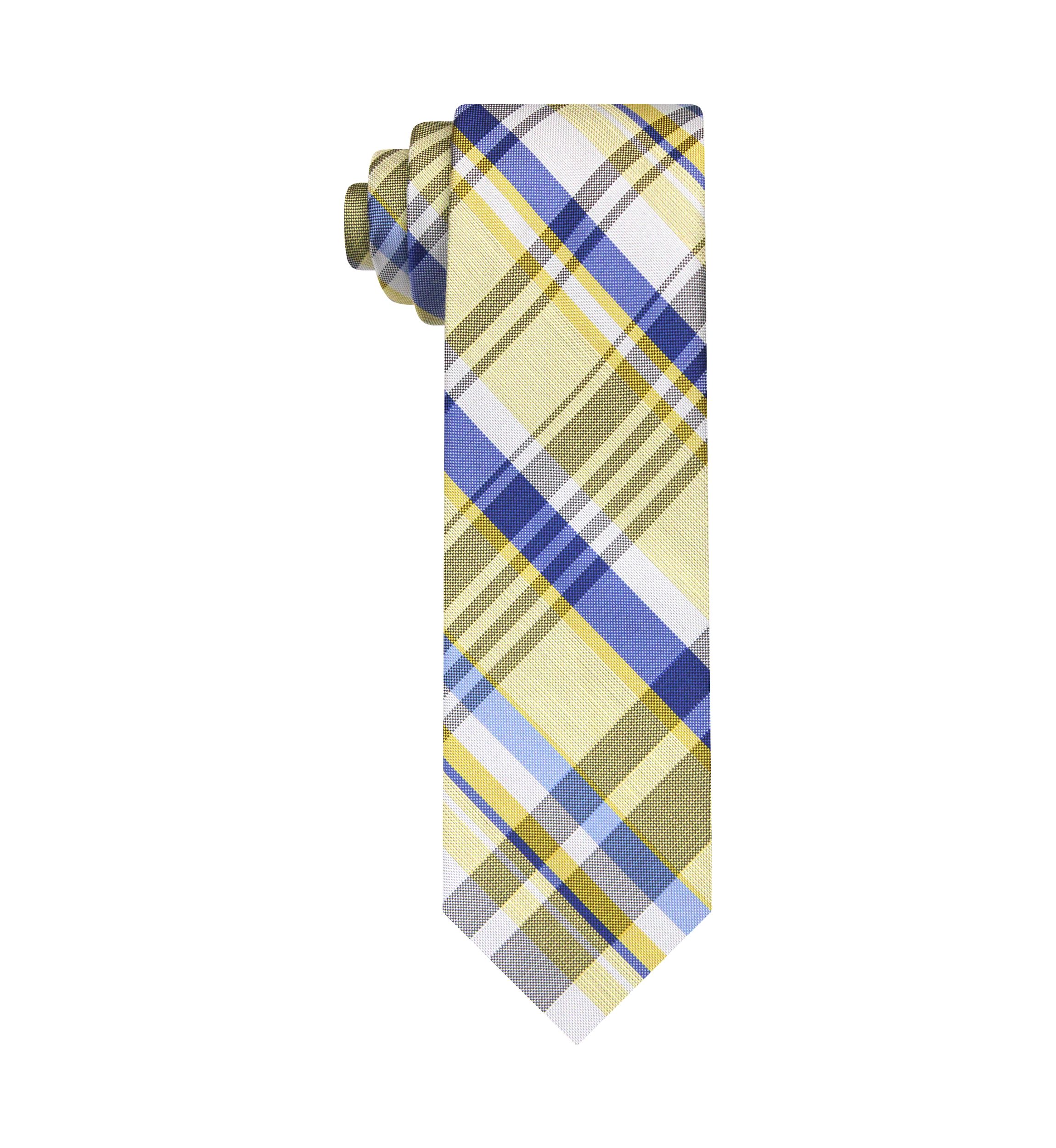 Large Linen Plaid Tie