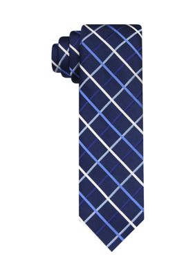 Saddlebred Men's Textured Grid Tie, Navy Blue, 58