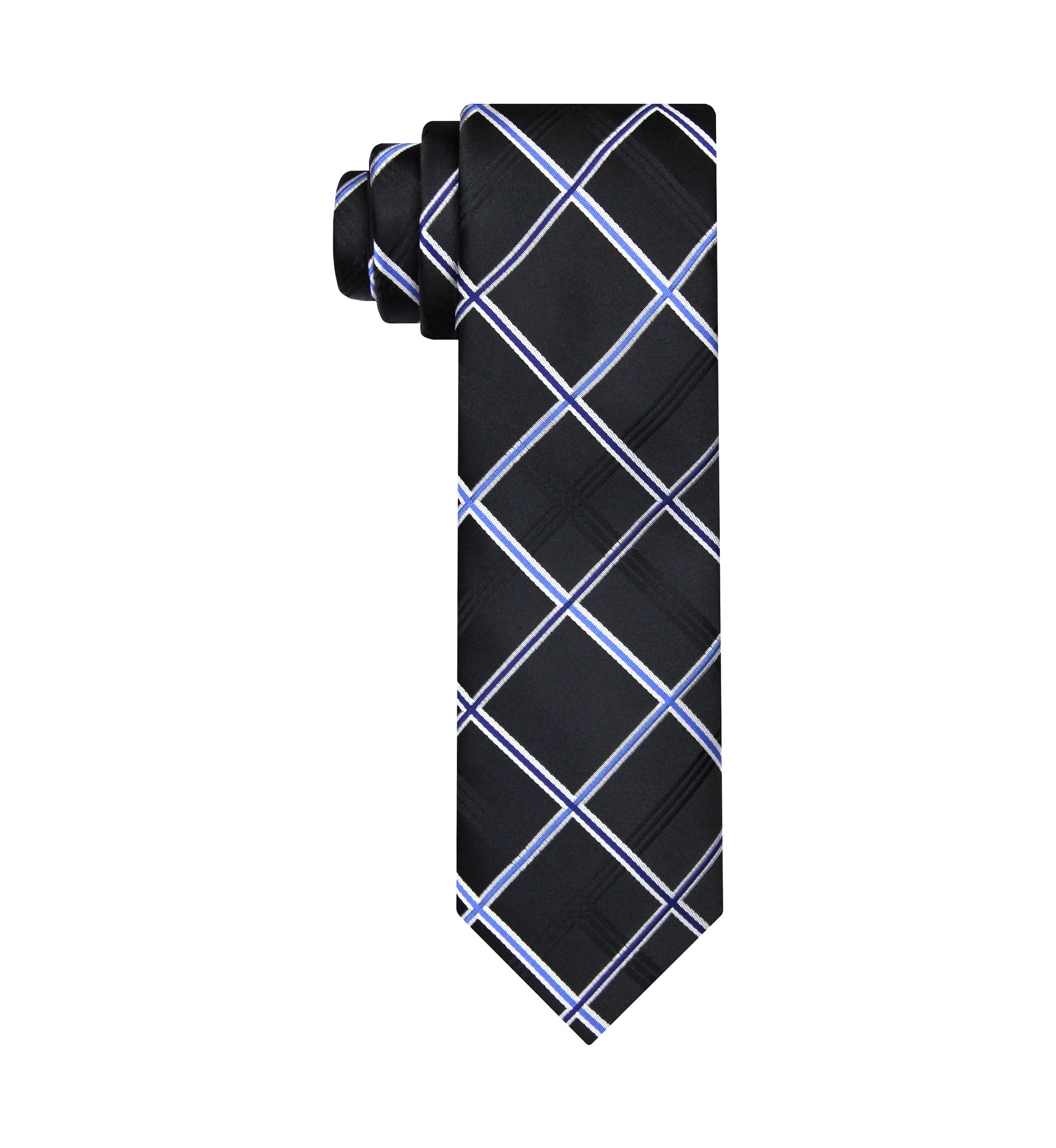 Grid Printed Double Satin Tie