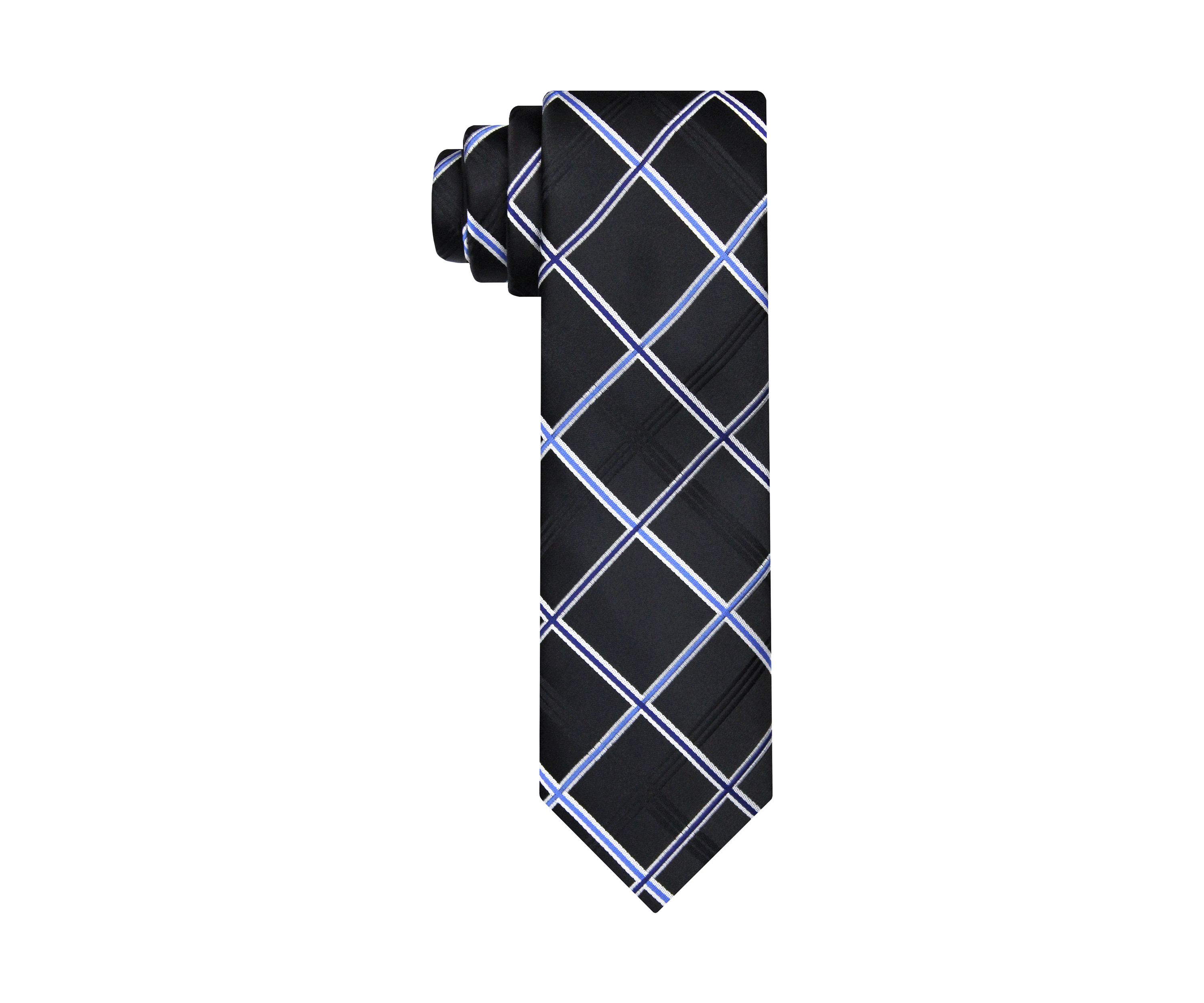 Grid Printed Double Satin Tie