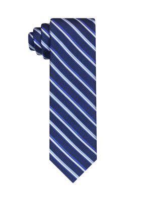 Saddlebred Men's Textured Satin Stripe Tie, Navy Blue, 58