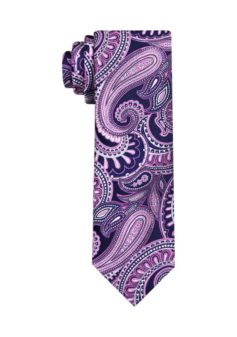 Large Paisley Microfiber Tie 
