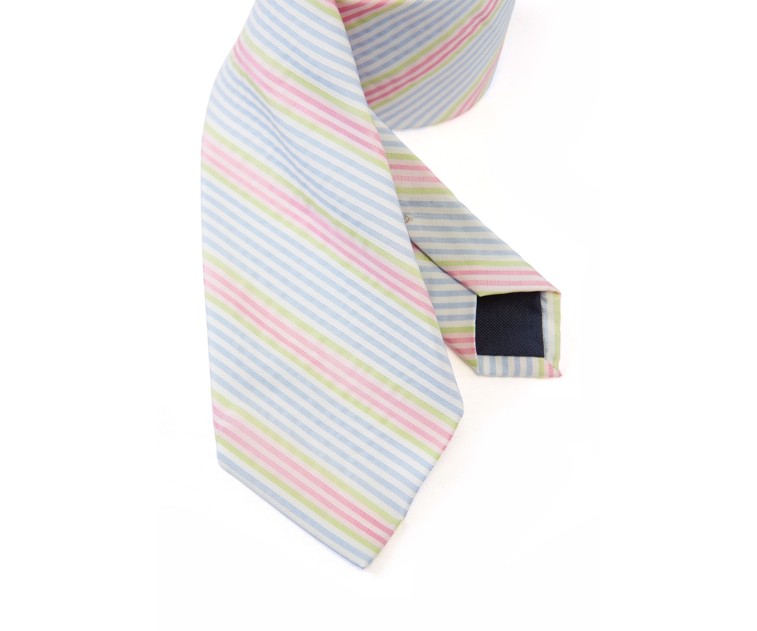Multi Bar Seersucker Stripe Tie