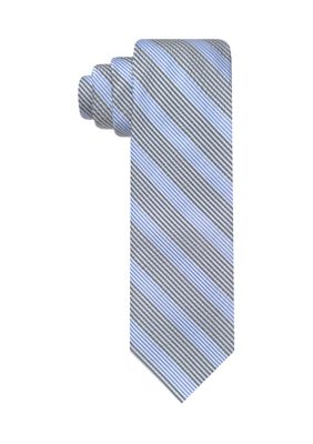 Saddlebred Men's Multi-Striped Seersucker Tie, Navy Blue, 58
