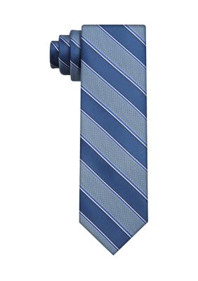 Saddlebred Men's Striped Tie, Navy Blue, 58