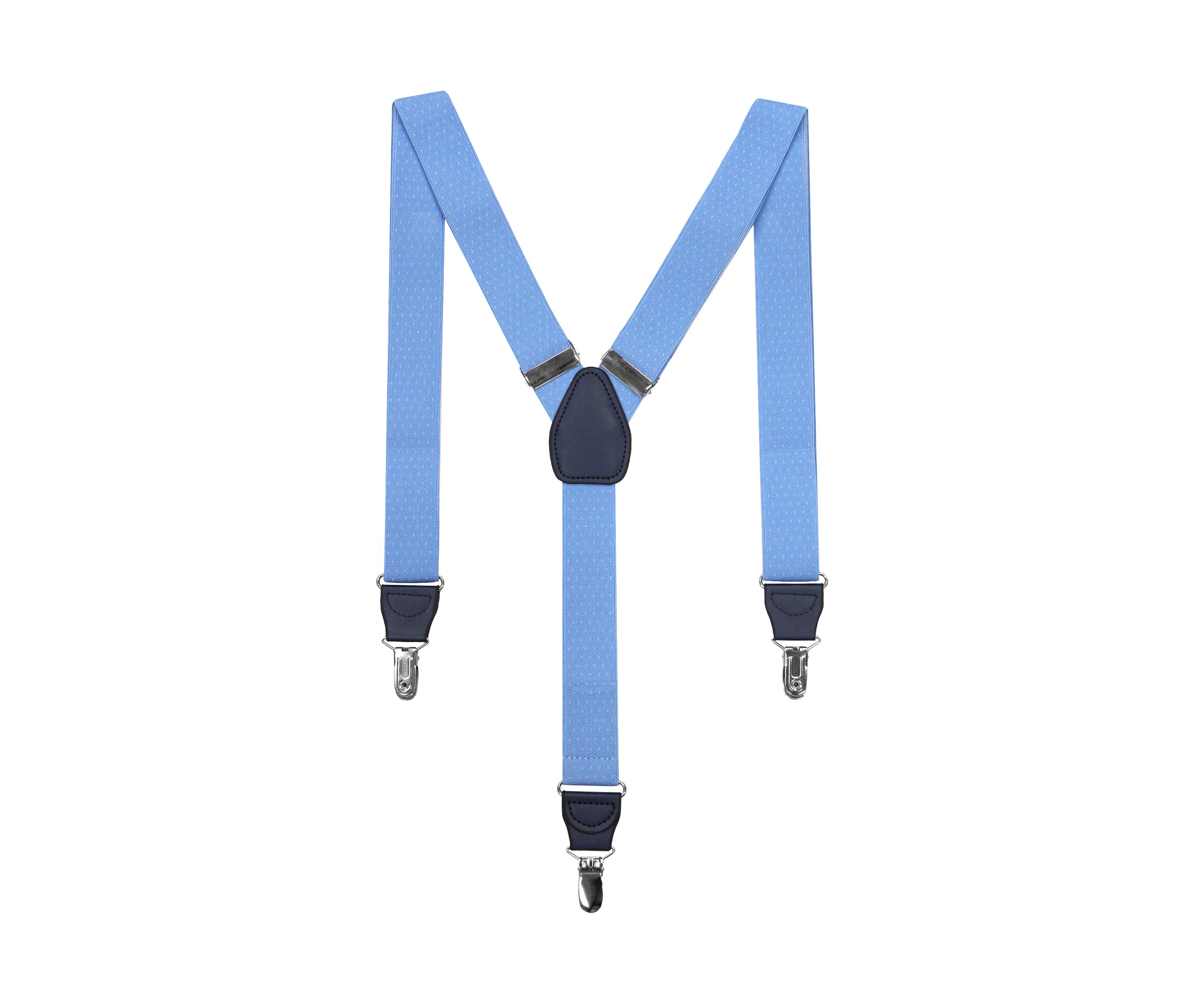Blue Pindot Printed Suspenders