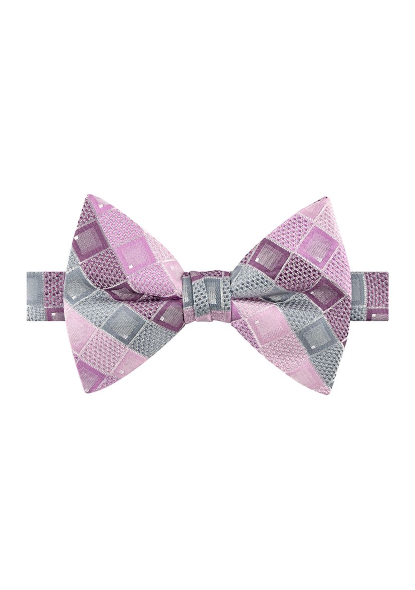 Textured Geometric Print Bowtie 