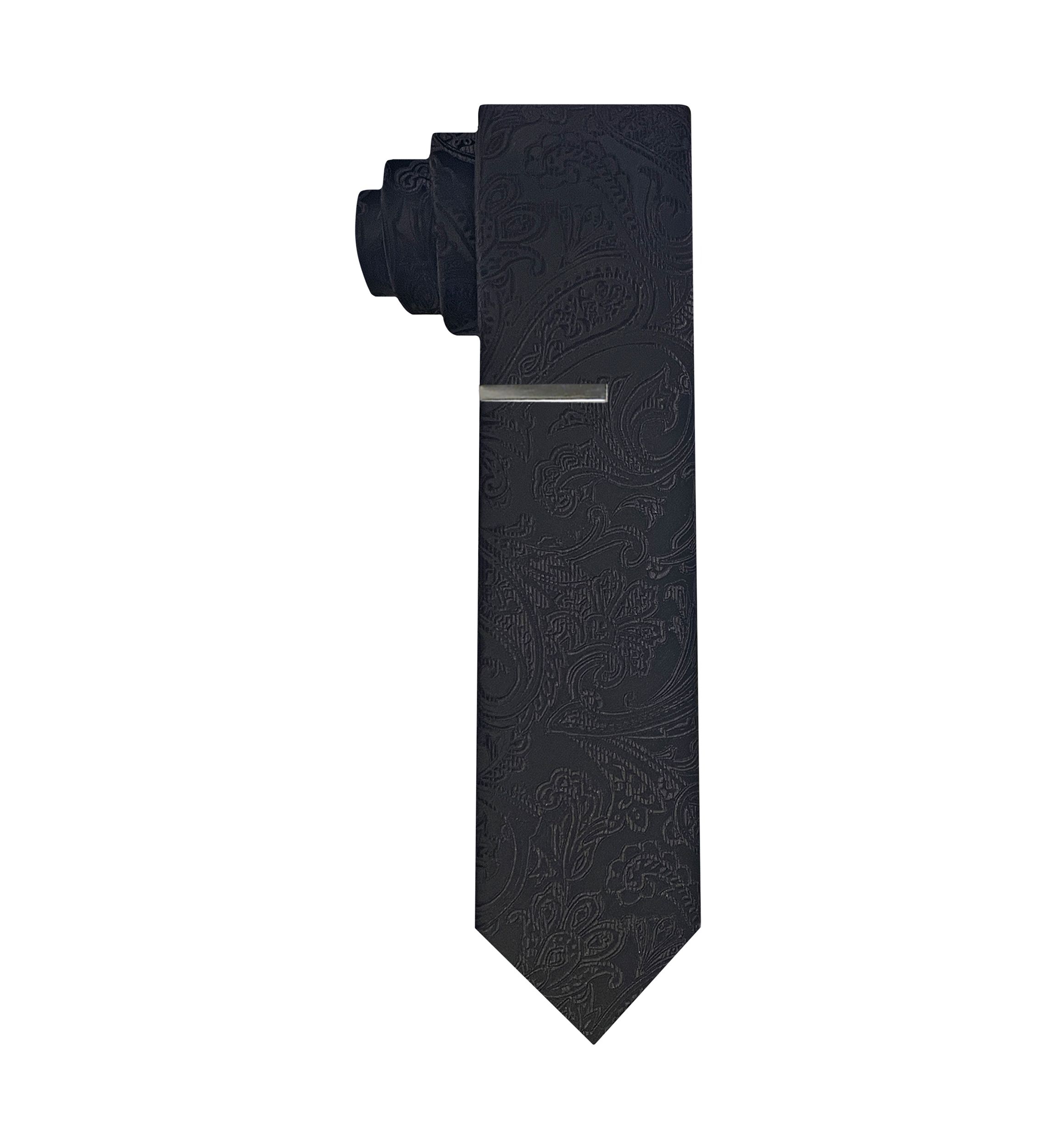 Tonal Paisley Tie and Bar Set