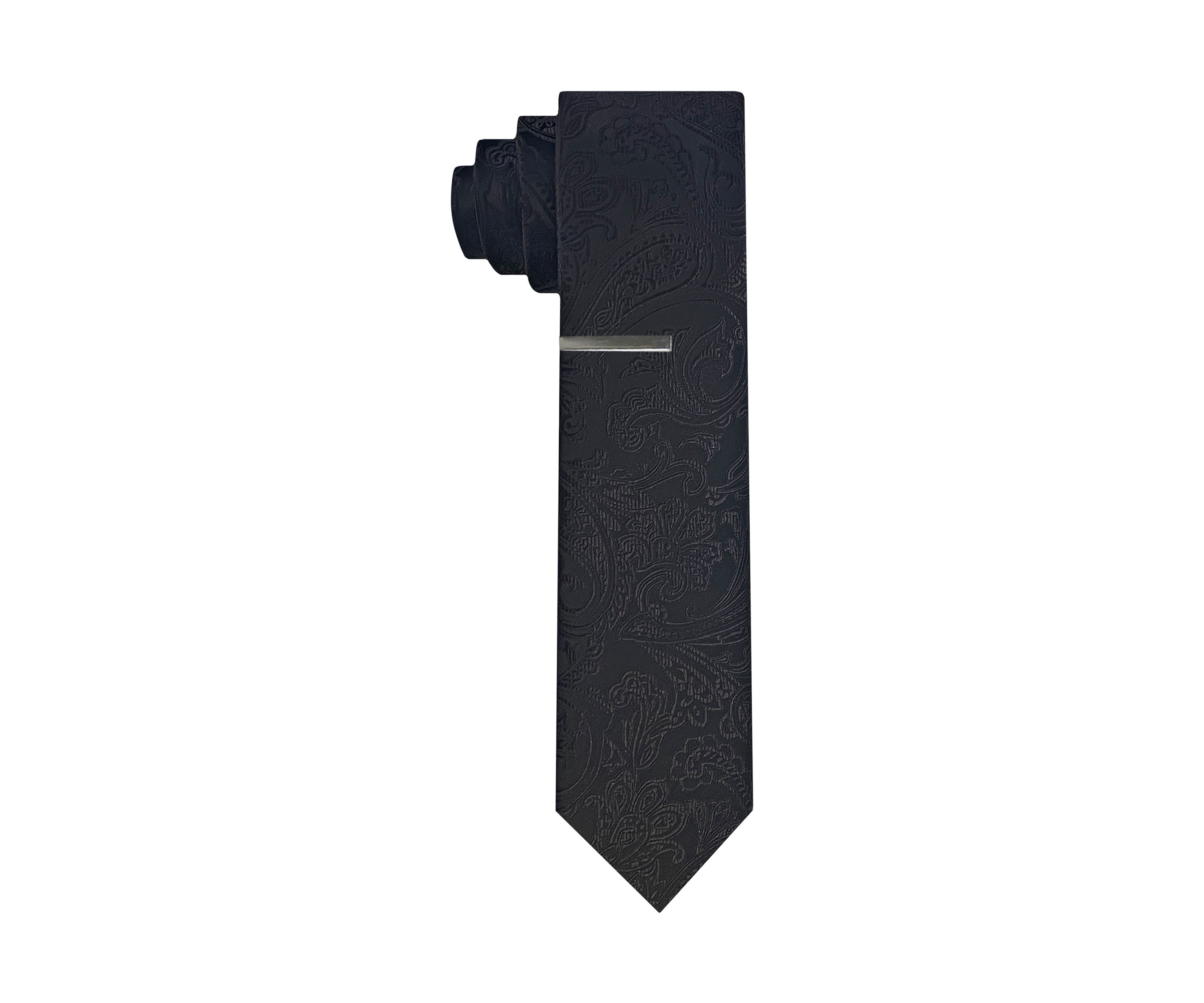 Tonal Paisley Tie and Bar Set
