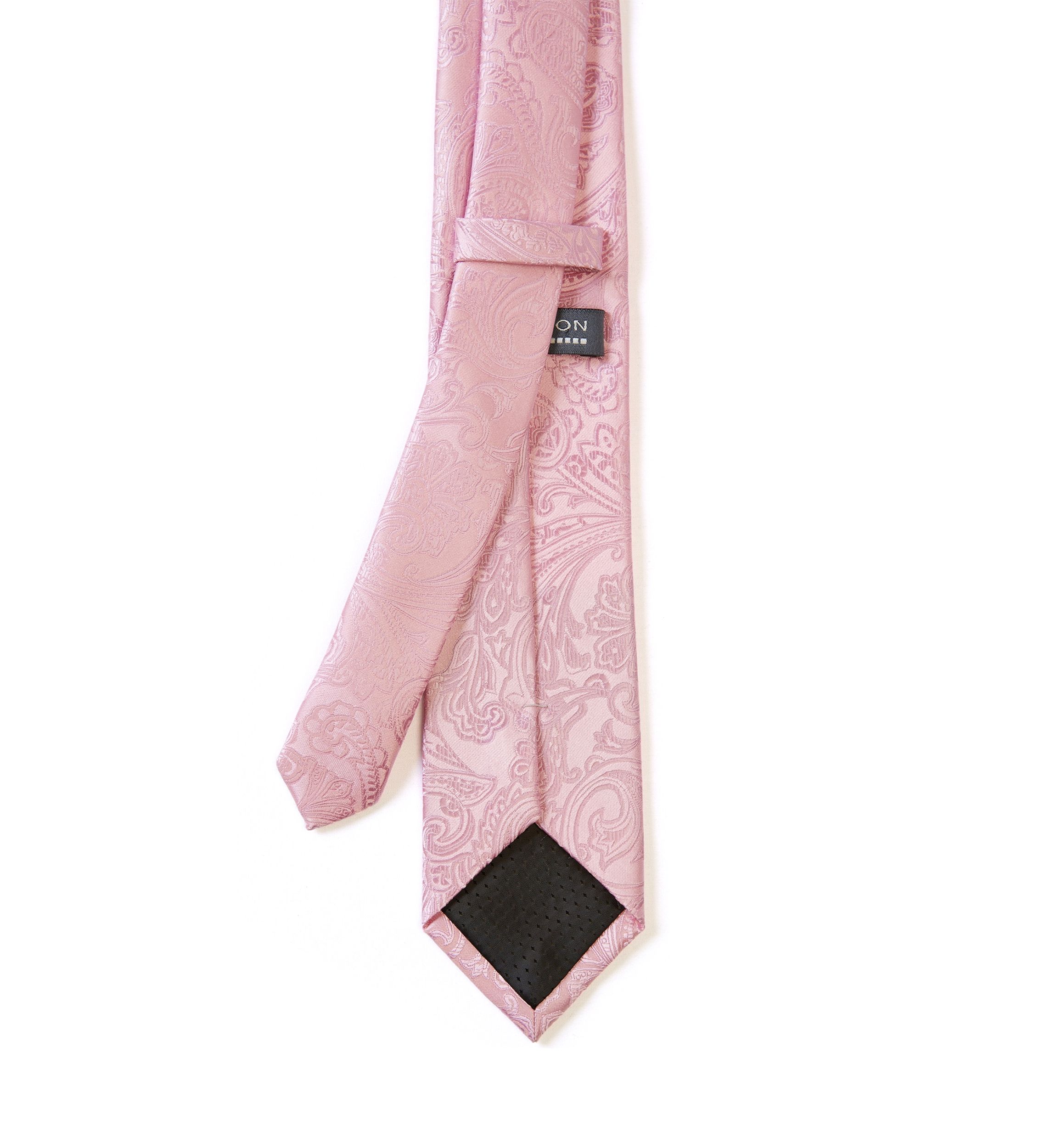 Tonal Satin Paisley Tie with Tie Bar
