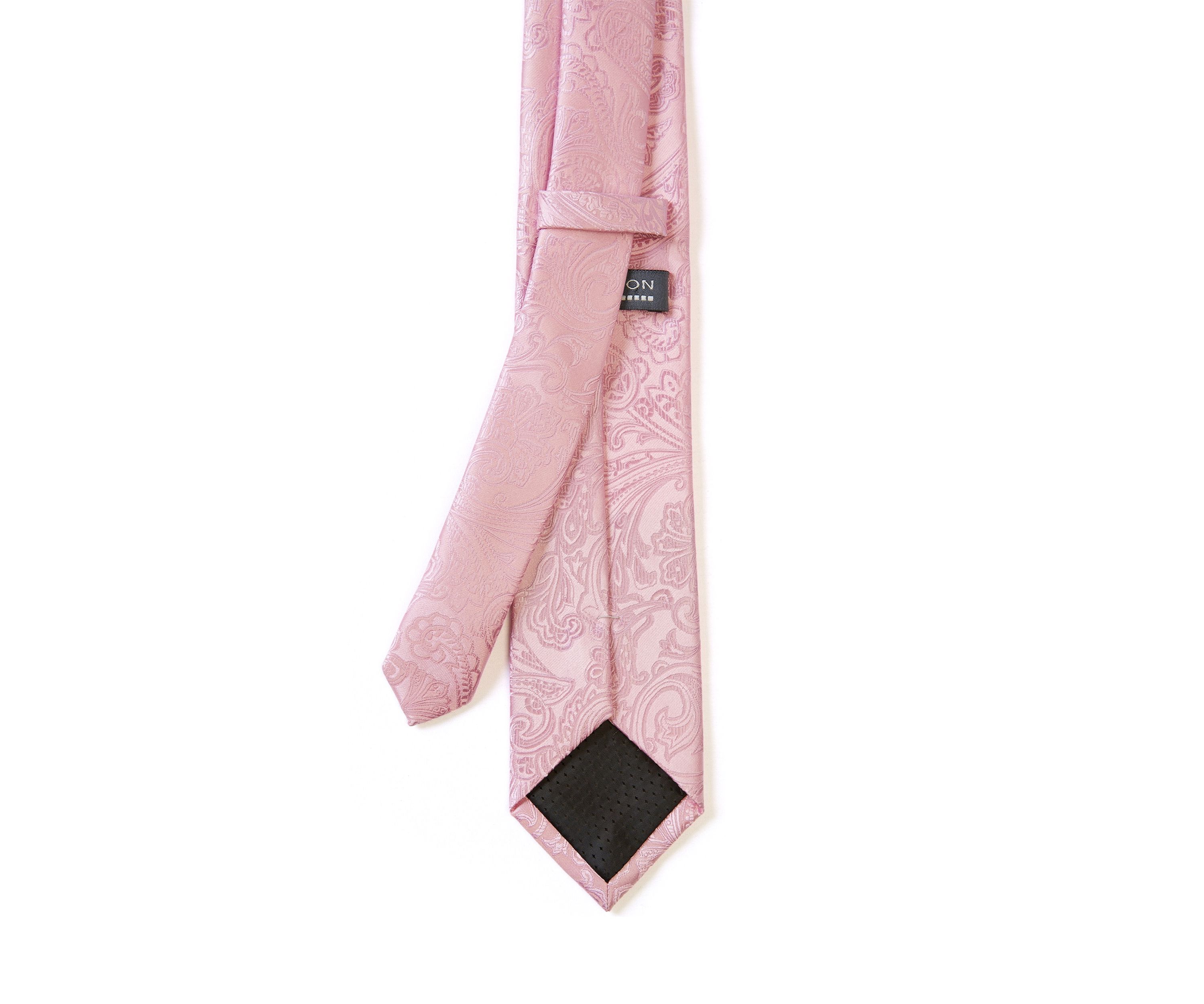 Tonal Satin Paisley Tie with Tie Bar