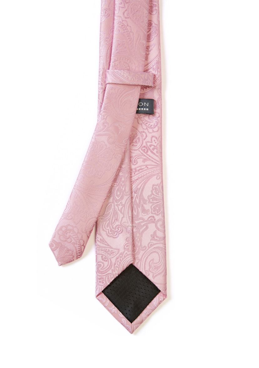 Tonal Satin Paisley Tie with Tie Bar