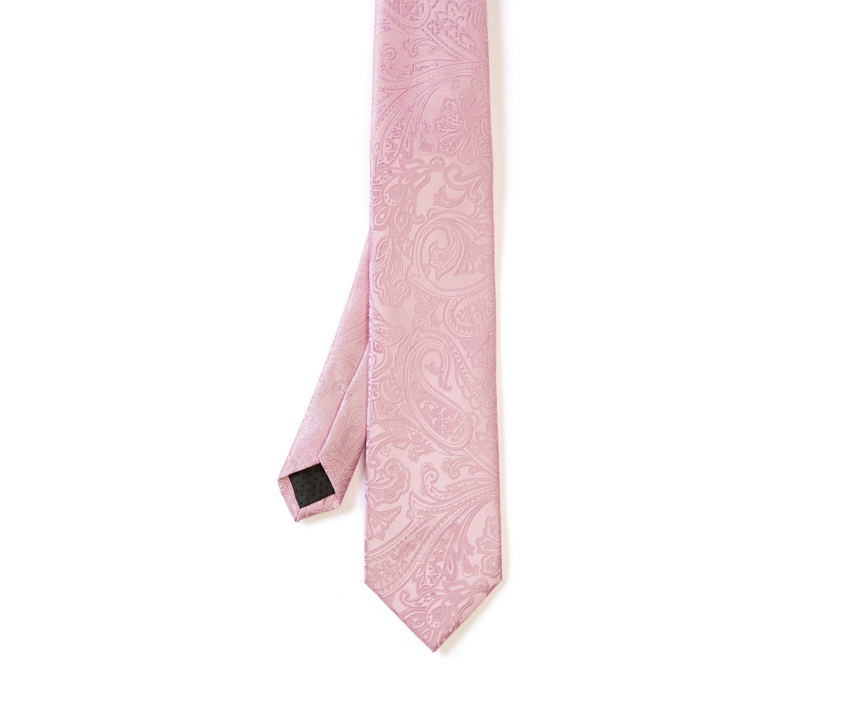 Tonal Satin Paisley Tie with Tie Bar