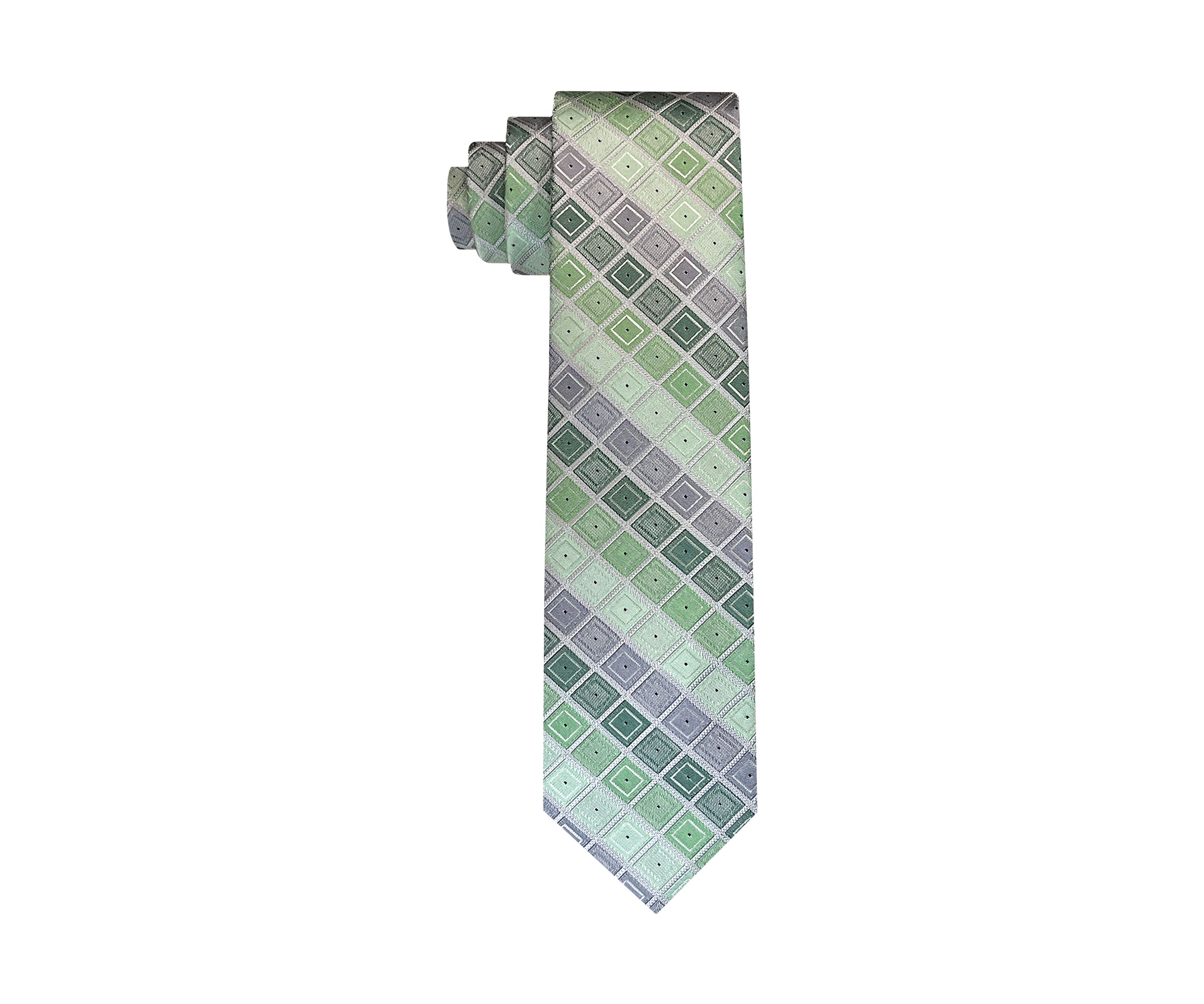 Mens Geometric Grid Printed Tie